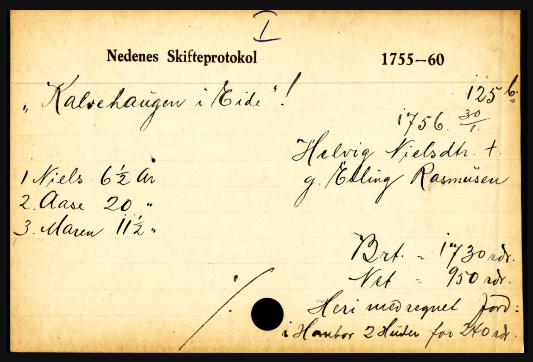 Nedenes sorenskriveri før 1824, AV/SAK-1221-0007/H, p. 14459