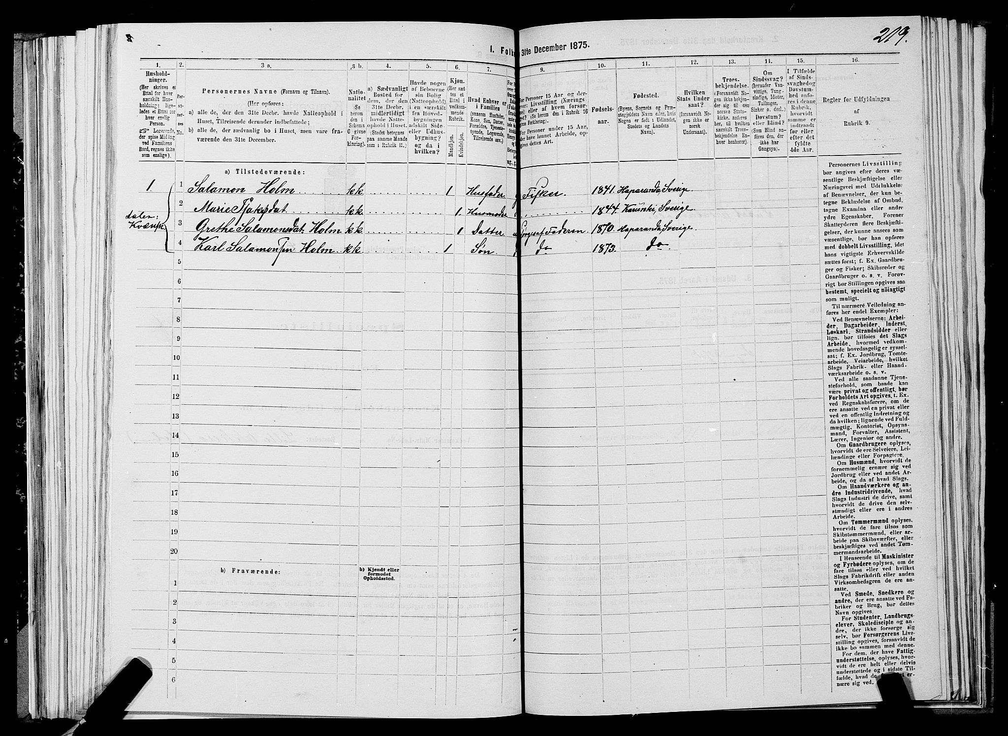 SATØ, 1875 census for 2029L Vadsø/Vadsø, 1875, p. 1219