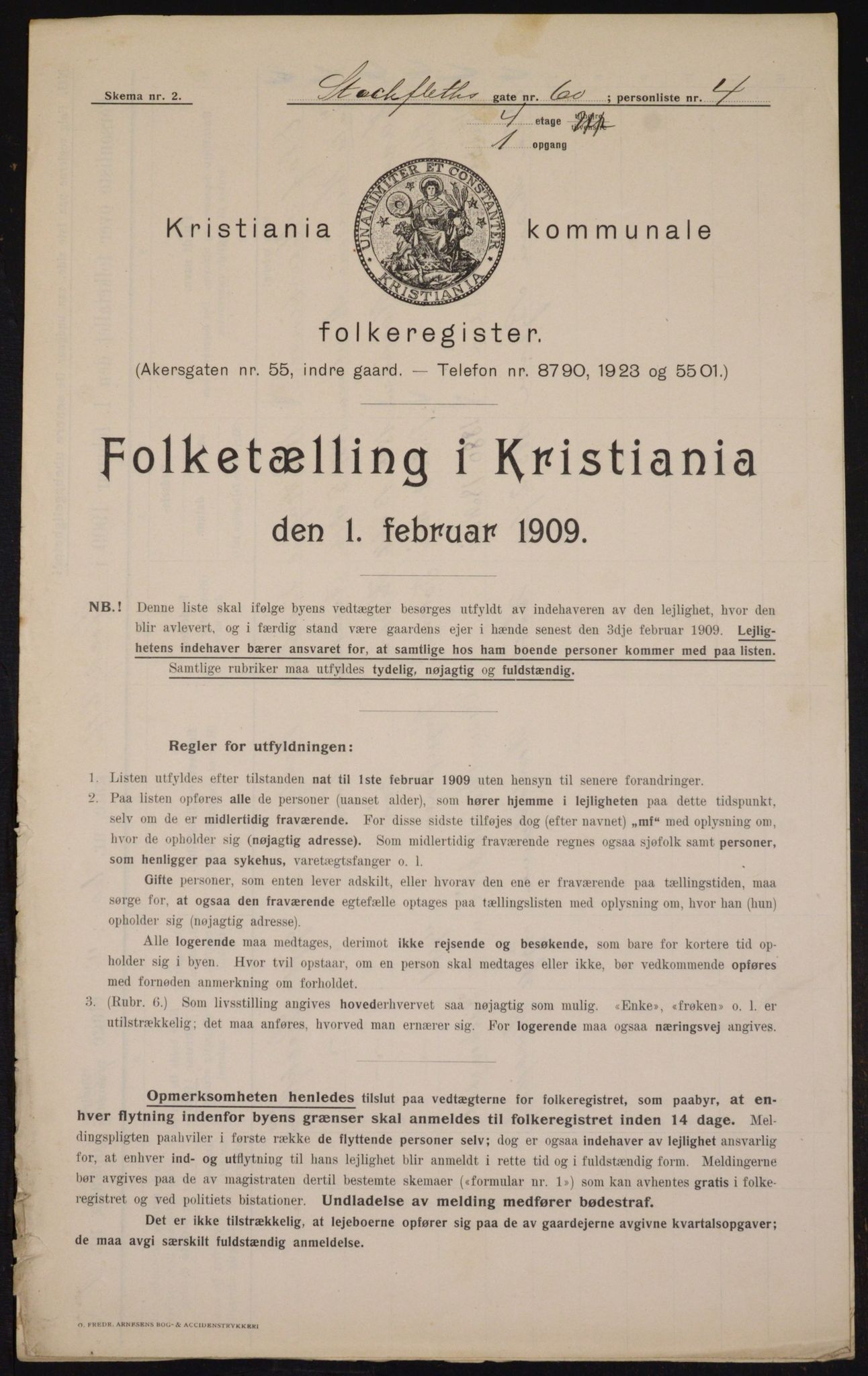 OBA, Municipal Census 1909 for Kristiania, 1909, p. 92580