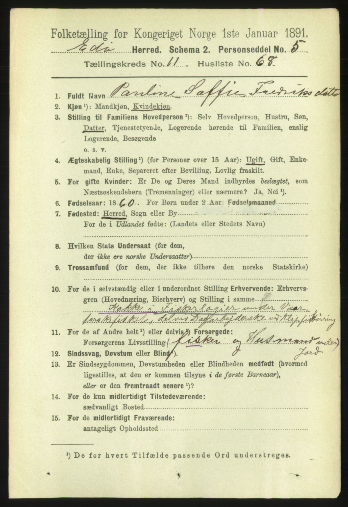 RA, 1891 census for 1573 Edøy, 1891, p. 3323