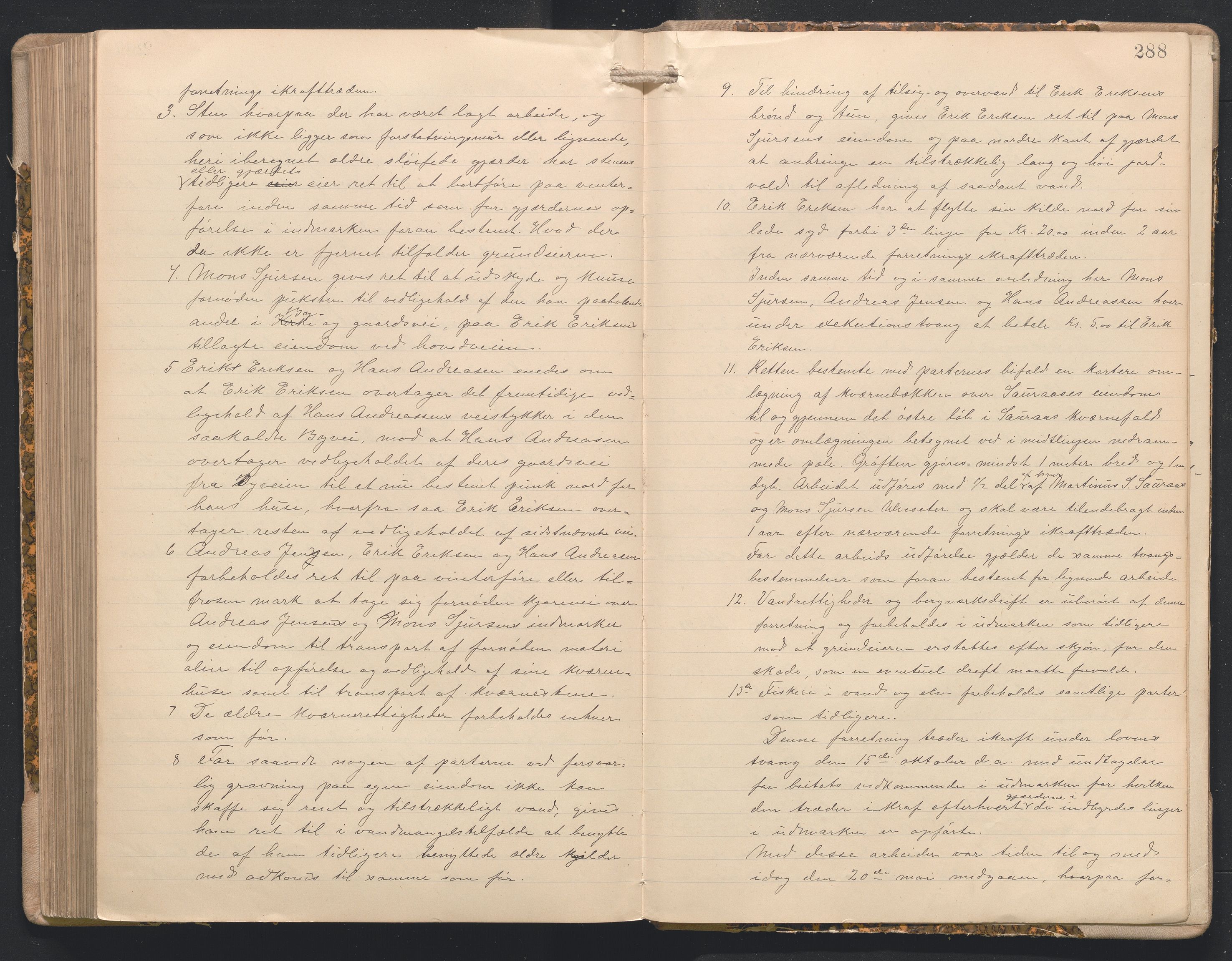 Hordaland jordskiftedøme - I Nordhordland jordskiftedistrikt, AV/SAB-A-6801/A/Aa/L0018: Forhandlingsprotokoll, 1908-1911, p. 287b-288a