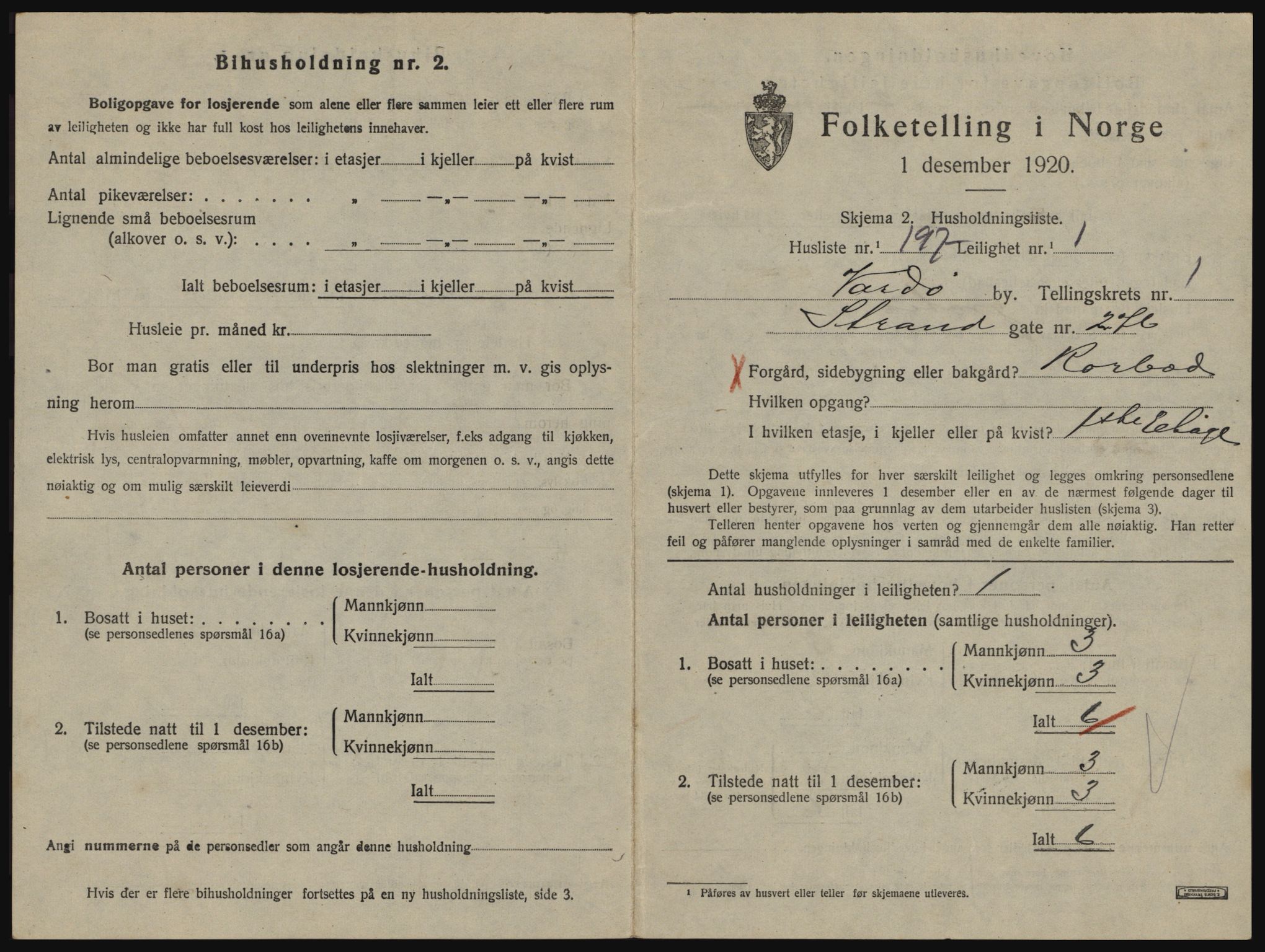 SATØ, 1920 census for Vardø, 1920, p. 1655