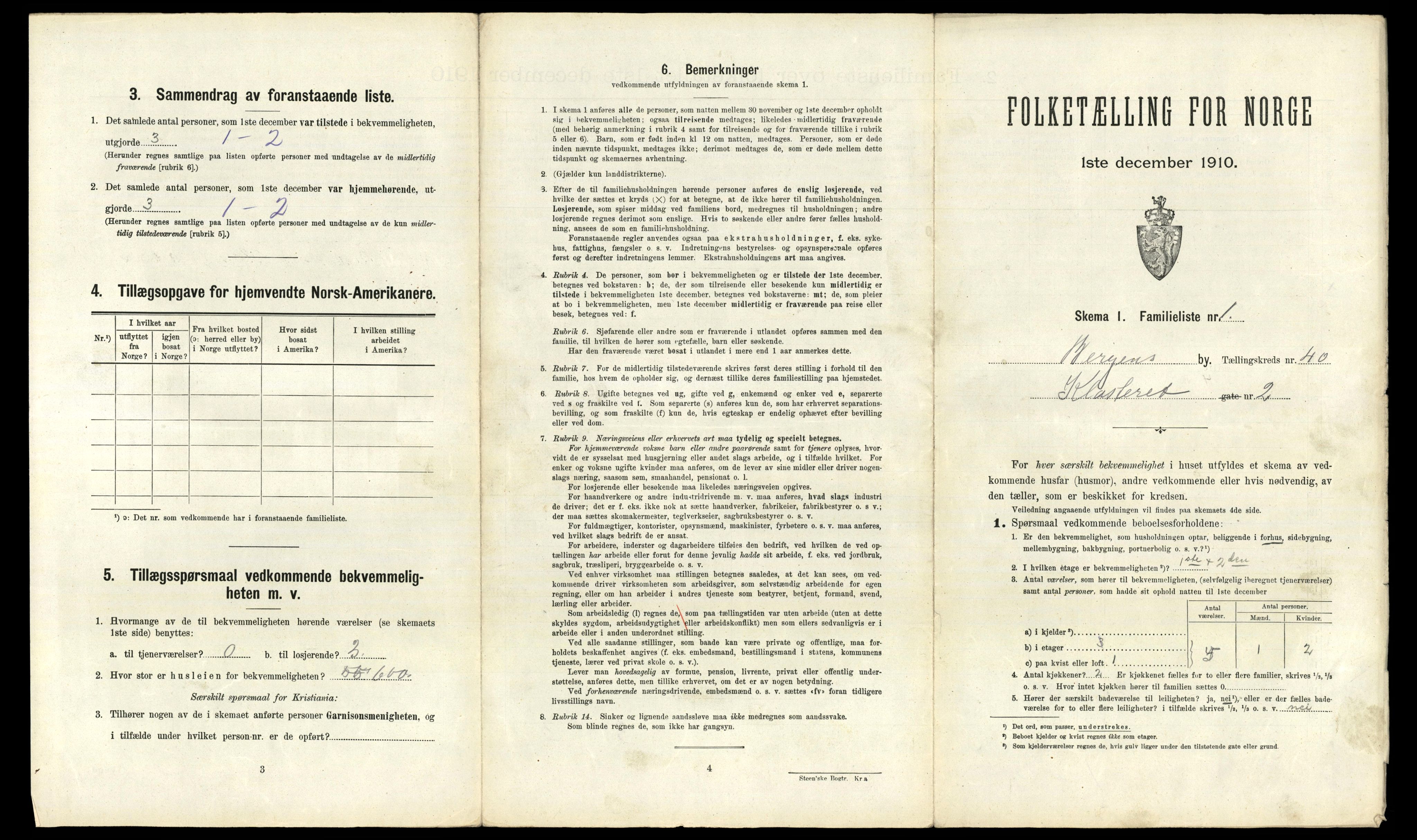 RA, 1910 census for Bergen, 1910, p. 13463