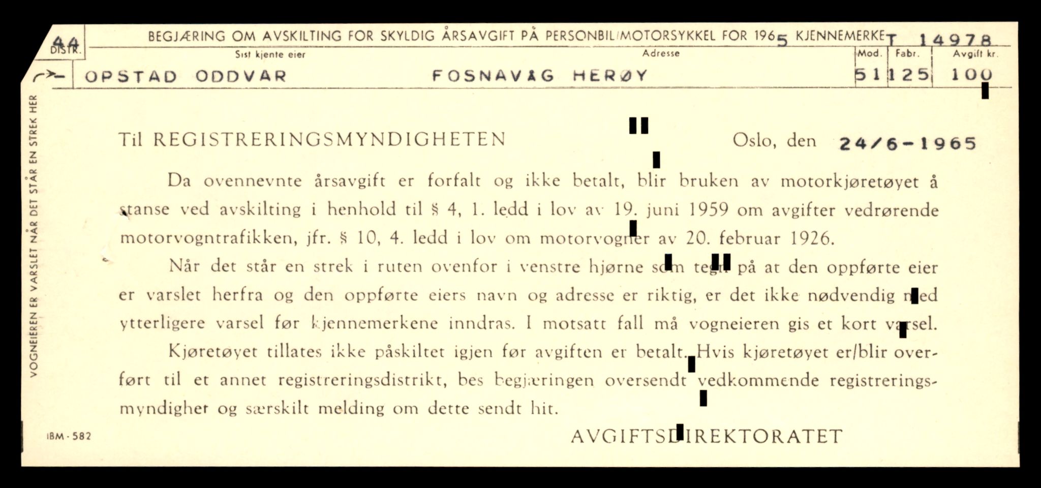 Møre og Romsdal vegkontor - Ålesund trafikkstasjon, AV/SAT-A-4099/F/Fe/L0049: Registreringskort for kjøretøy T 14864 - T 18613, 1927-1998, p. 2695