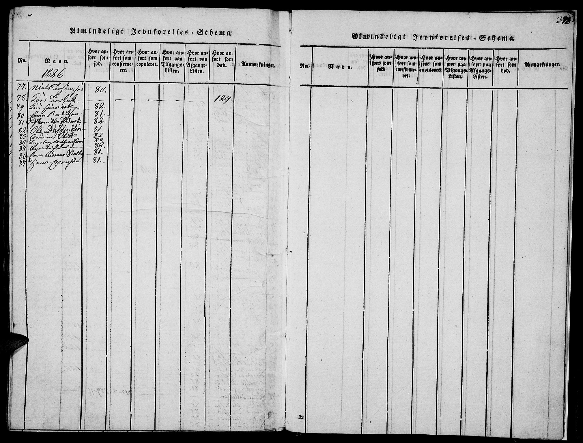 Biri prestekontor, SAH/PREST-096/H/Ha/Haa/L0003: Parish register (official) no. 3, 1814-1828, p. 372