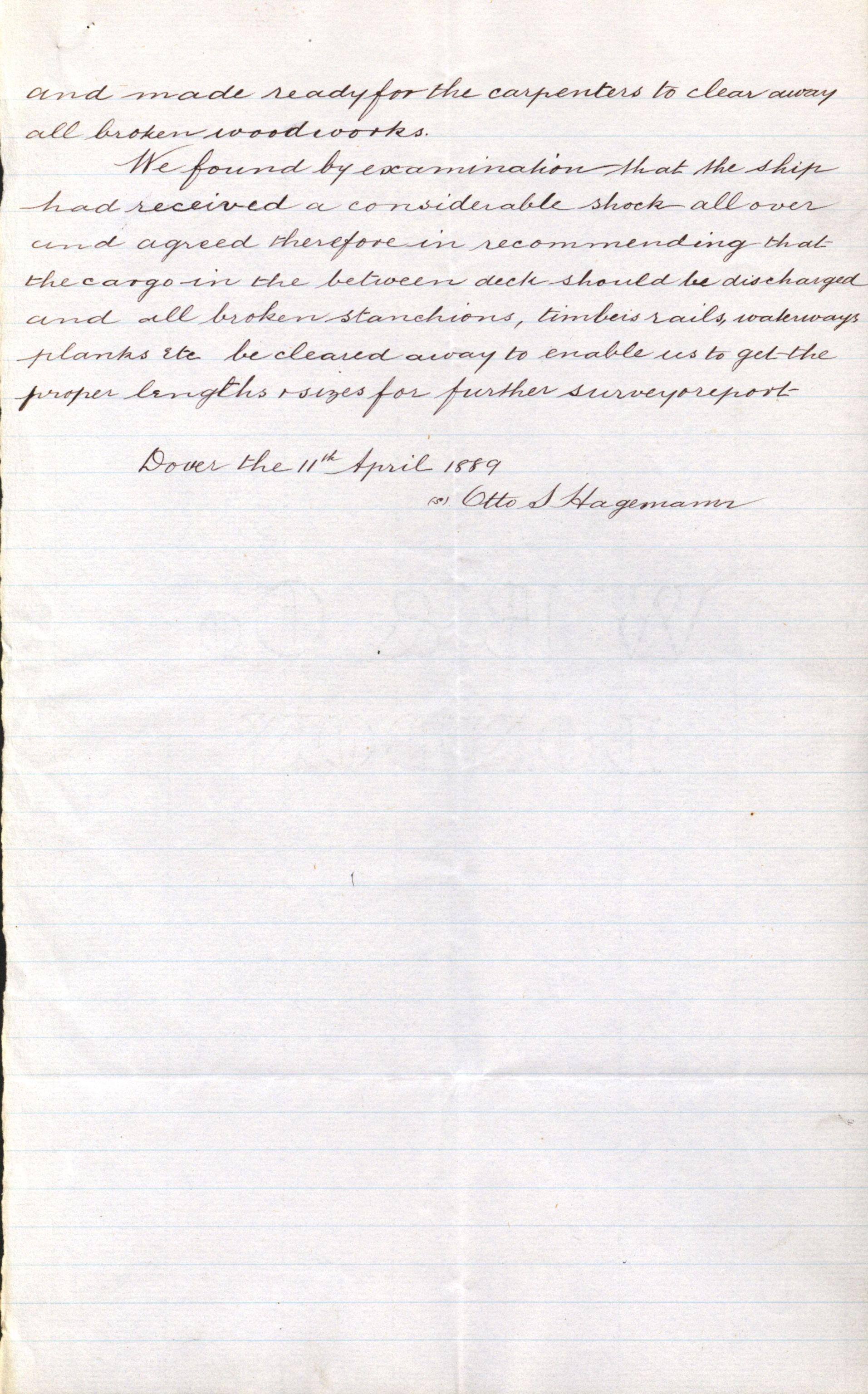 Pa 63 - Østlandske skibsassuranceforening, VEMU/A-1079/G/Ga/L0023/0010: Havaridokumenter / Johannes Rød, Deodata, Eidsvold, Bothnia, Brillant, 1889, p. 30