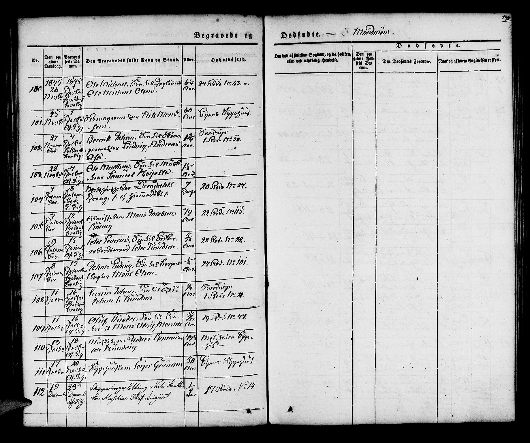 Korskirken sokneprestembete, AV/SAB-A-76101/H/Hab: Parish register (copy) no. E 1, 1837-1851, p. 140