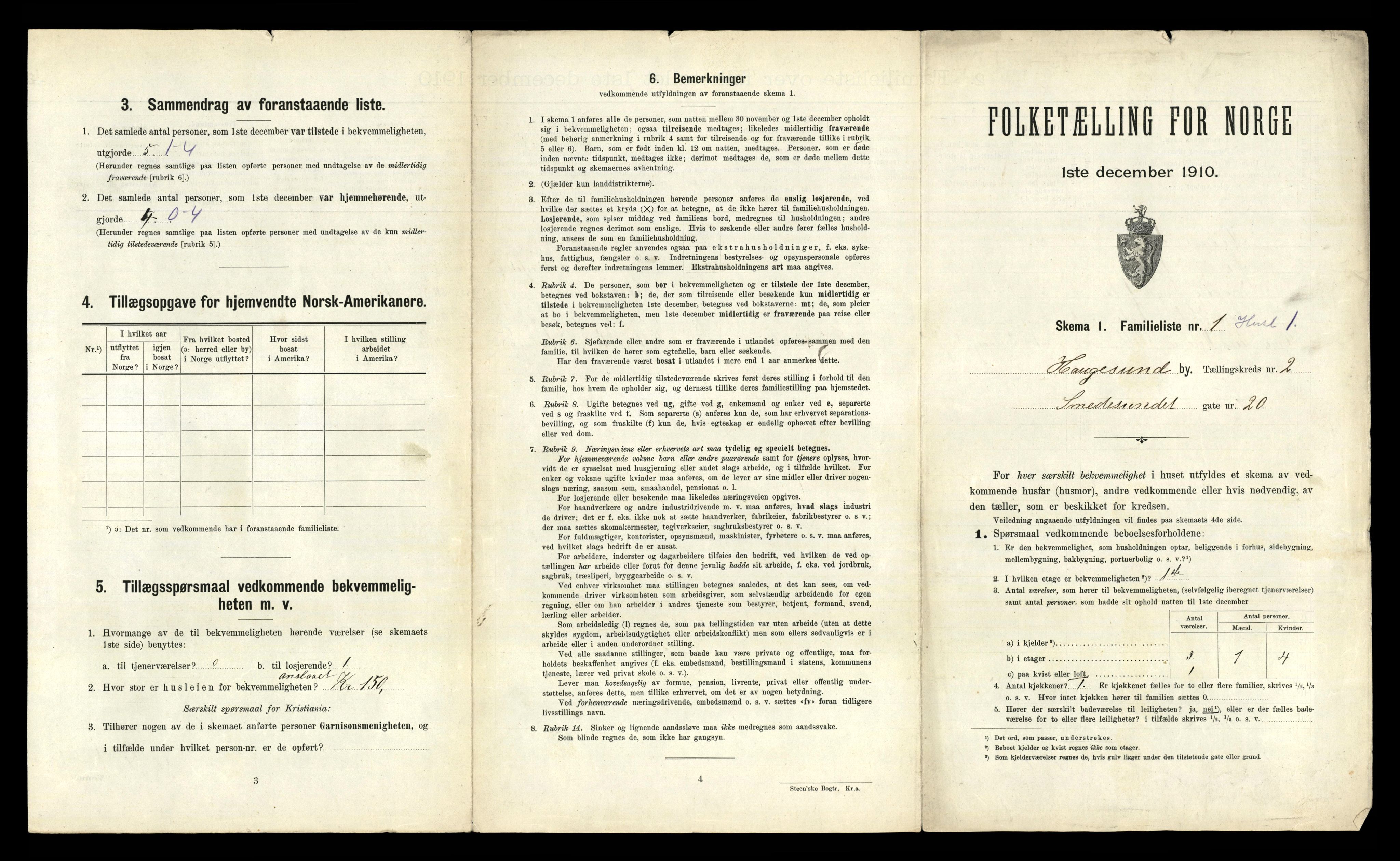 RA, 1910 census for Haugesund, 1910, p. 822