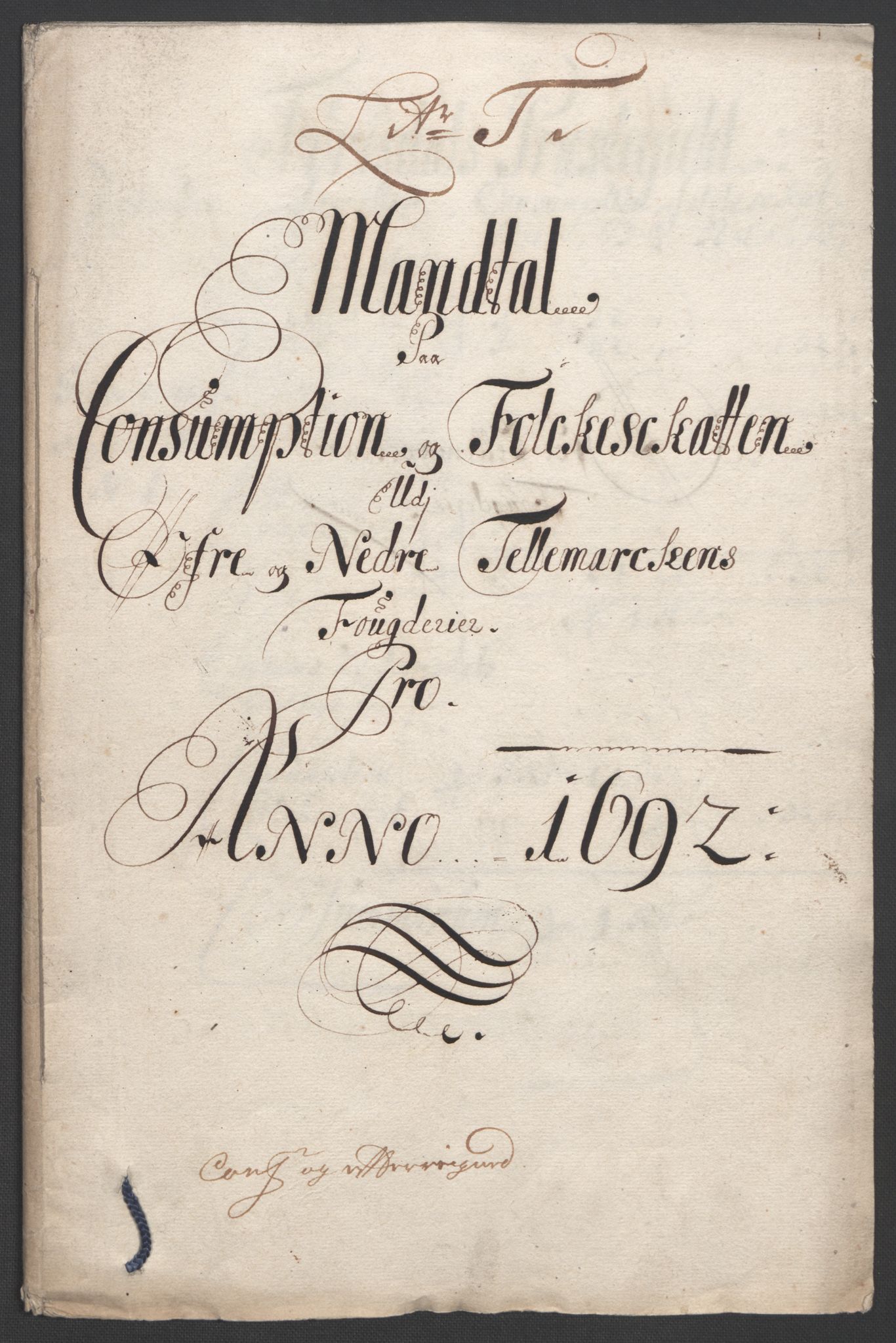 Rentekammeret inntil 1814, Reviderte regnskaper, Fogderegnskap, AV/RA-EA-4092/R35/L2090: Fogderegnskap Øvre og Nedre Telemark, 1692, p. 281