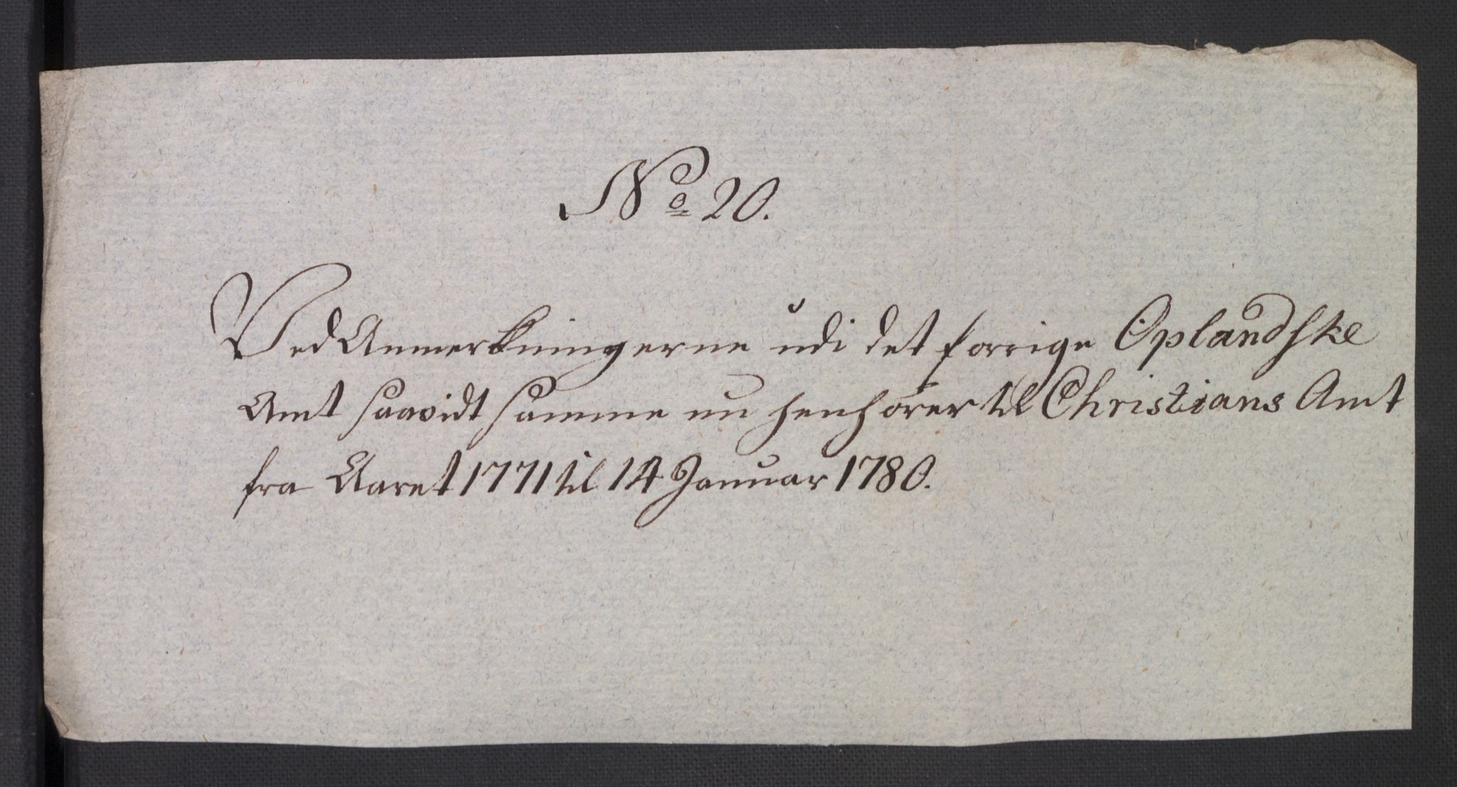 Rentekammeret inntil 1814, Reviderte regnskaper, Mindre regnskaper, AV/RA-EA-4068/Rb/L0014: Opplands amt, 1771-1779, p. 894