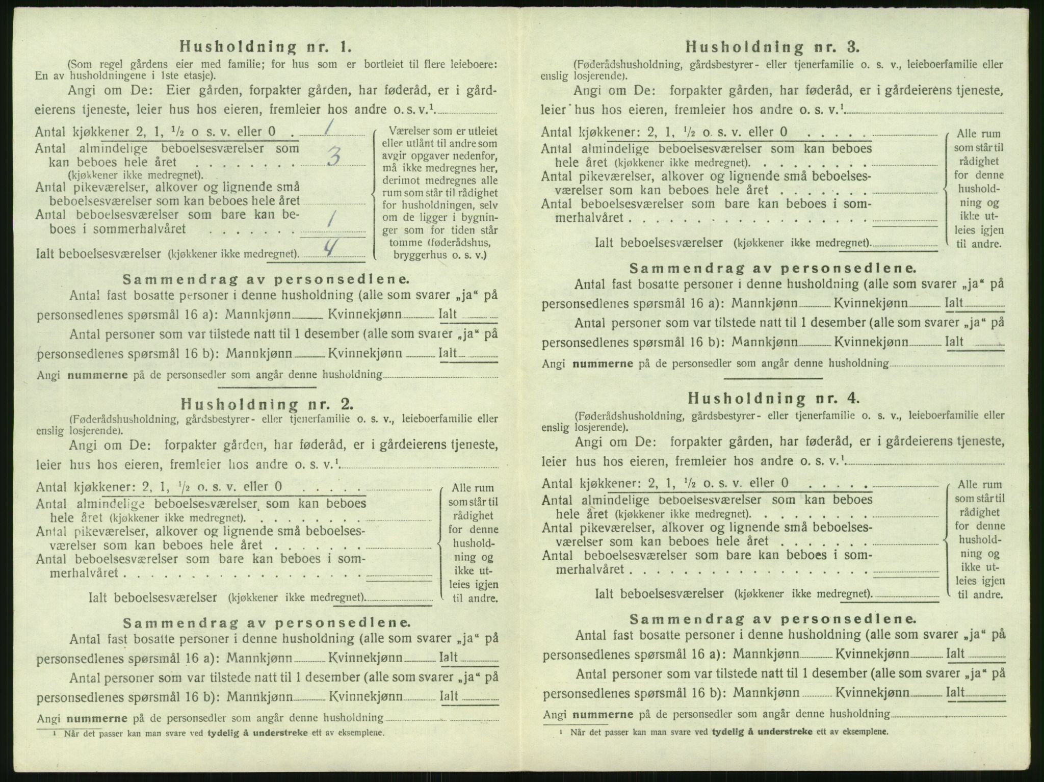 SAK, 1920 census for Birkenes, 1920, p. 624