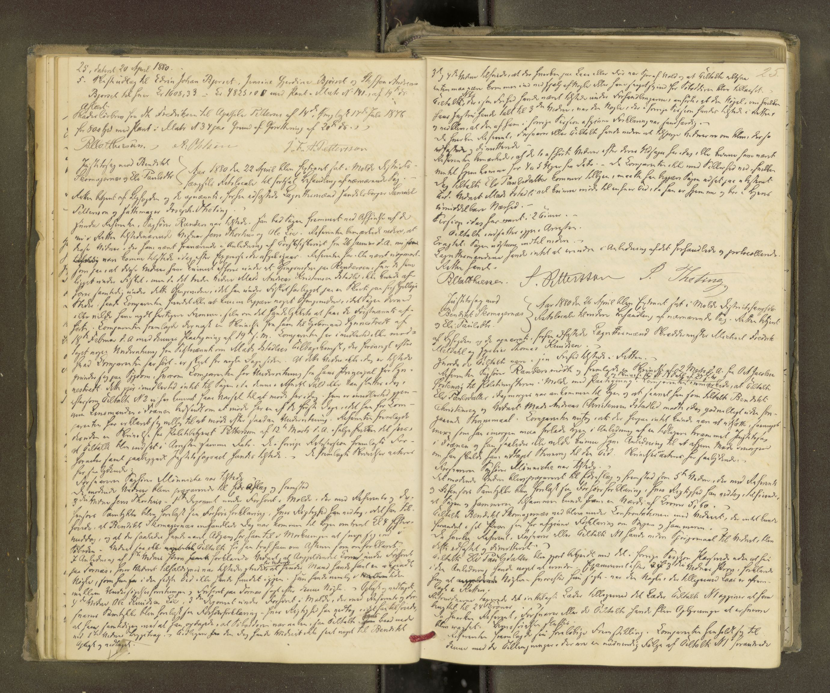 Molde byfogd, AV/SAT-A-0025/1/1A/L0012: Justisprotokoll, 1879-1890, p. 24b-25a