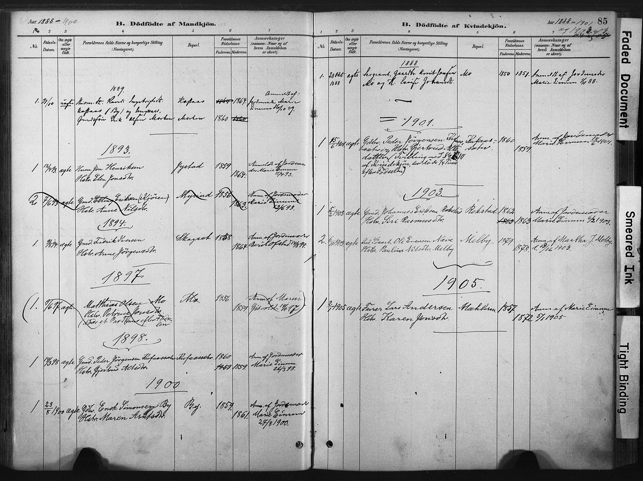 Ministerialprotokoller, klokkerbøker og fødselsregistre - Sør-Trøndelag, SAT/A-1456/667/L0795: Parish register (official) no. 667A03, 1879-1907, p. 85