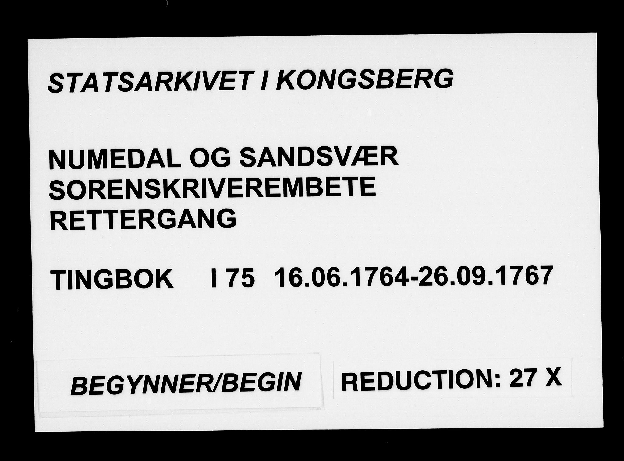 Numedal og Sandsvær sorenskriveri, SAKO/A-128/F/Fa/Faa/L0075: Tingbøker, 1764-1767