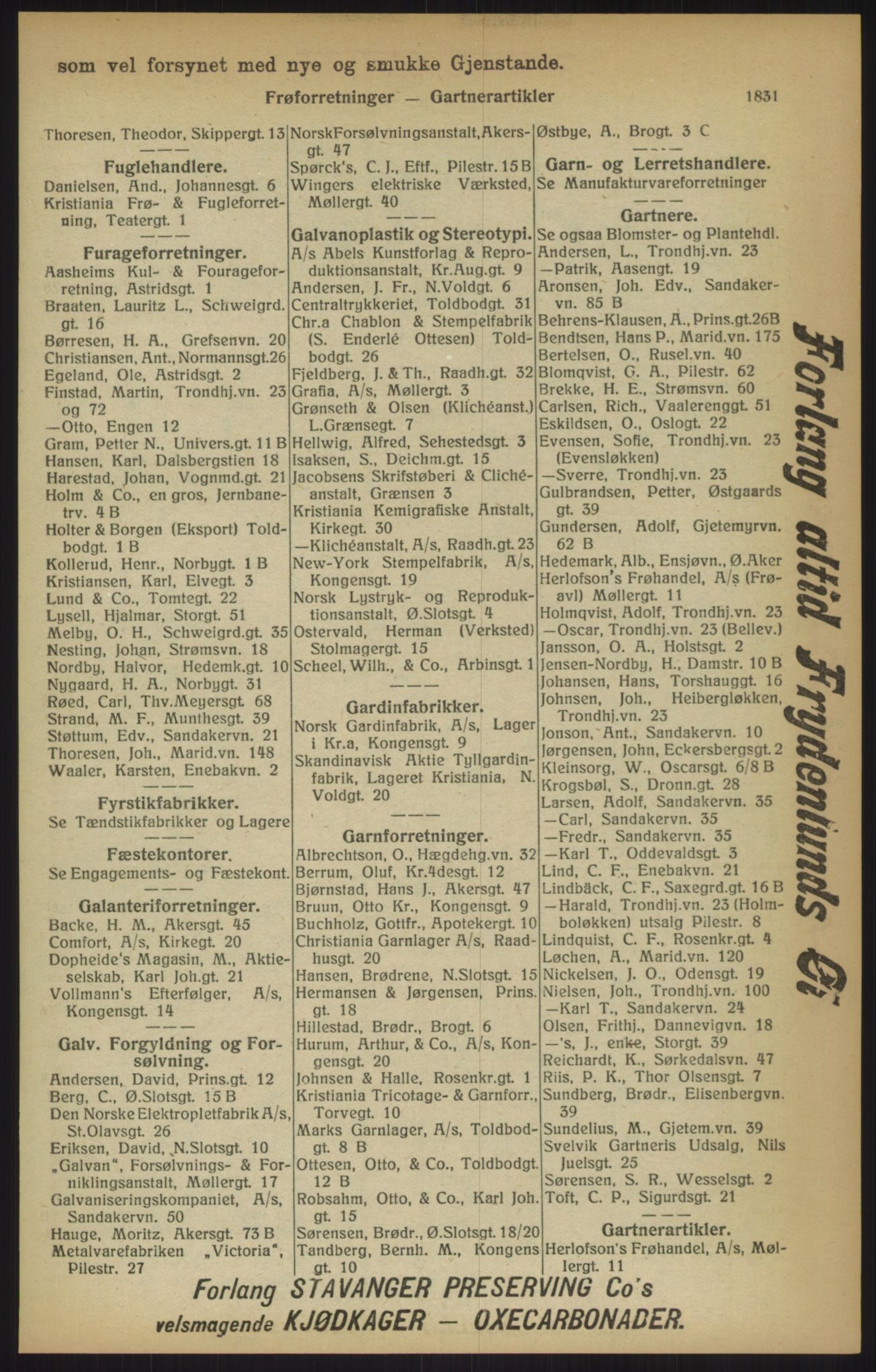 Kristiania/Oslo adressebok, PUBL/-, 1915, p. 1831