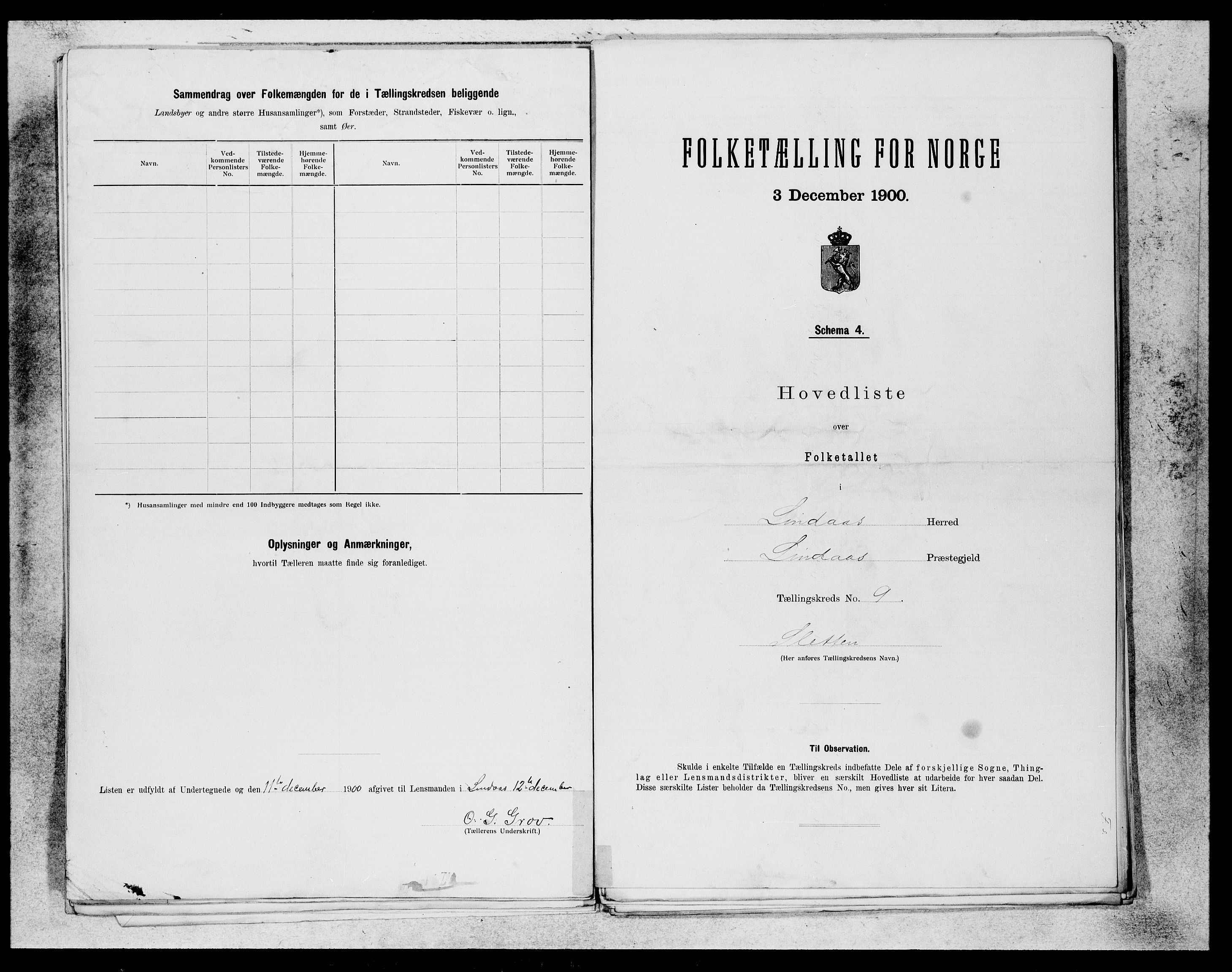 SAB, 1900 census for Lindås, 1900, p. 19