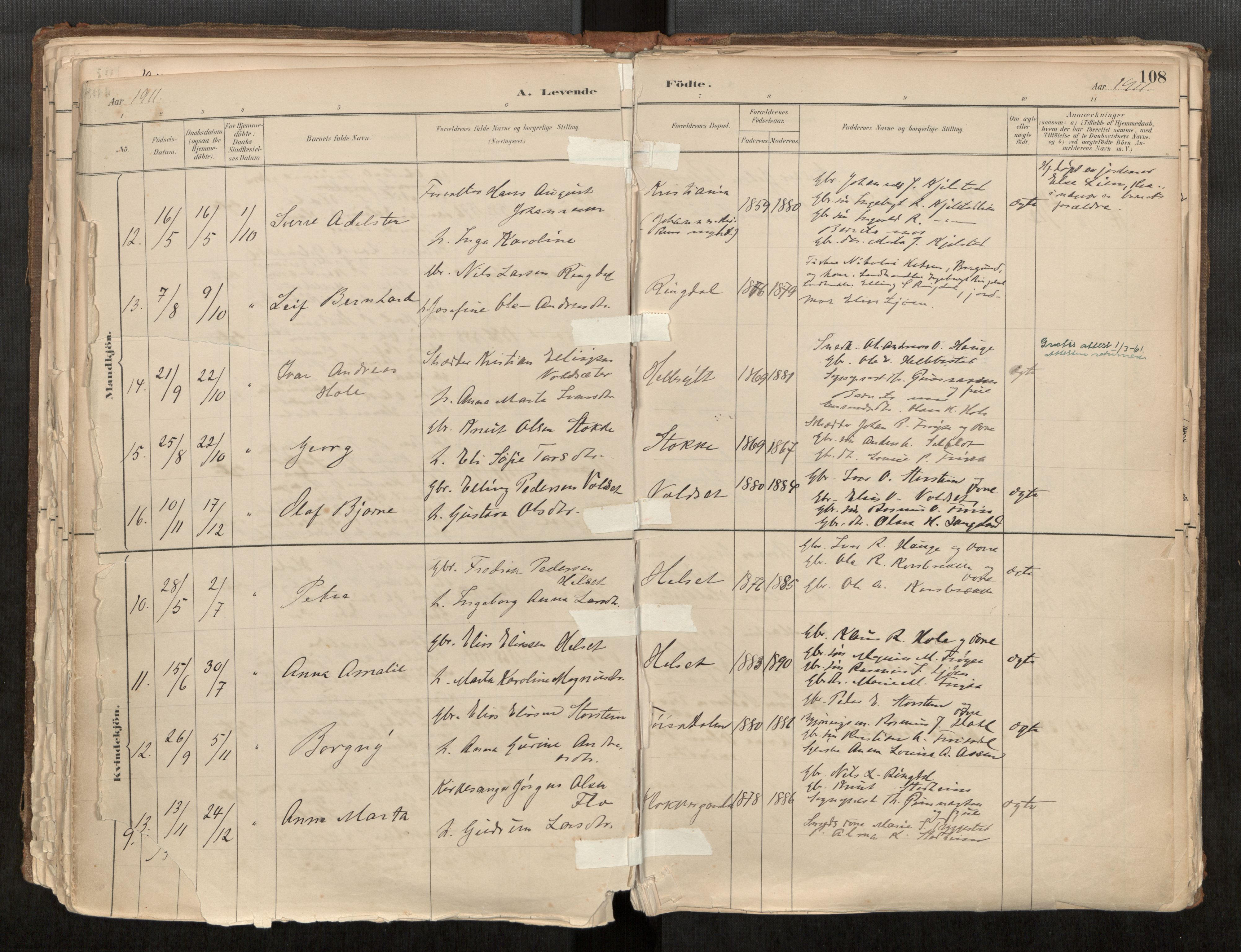 Sunnylven sokneprestkontor, AV/SAT-A-1007/H/Ha/Haa/L0002: Parish register (official) no. 517A09, 1882-1939, p. 108