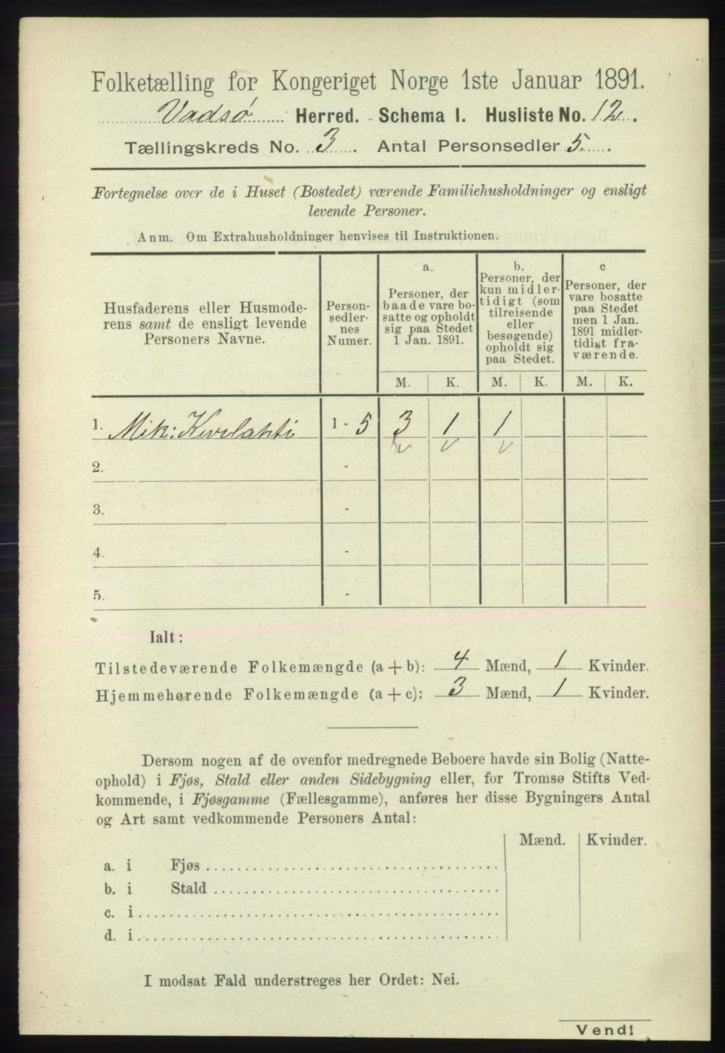 RA, 1891 census for 2029 Vadsø, 1891, p. 781