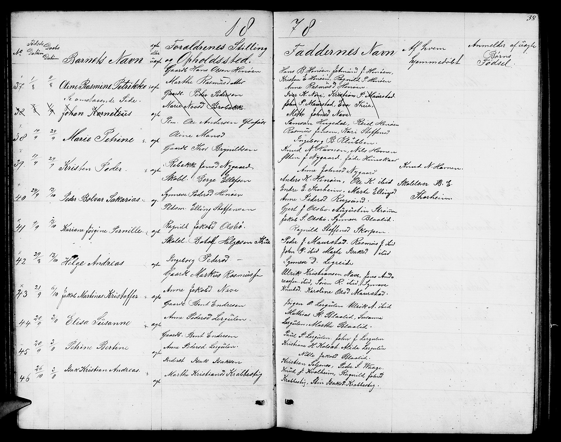 Davik sokneprestembete, AV/SAB-A-79701/H/Hab/Habc/L0001: Parish register (copy) no. C 1, 1866-1888, p. 38