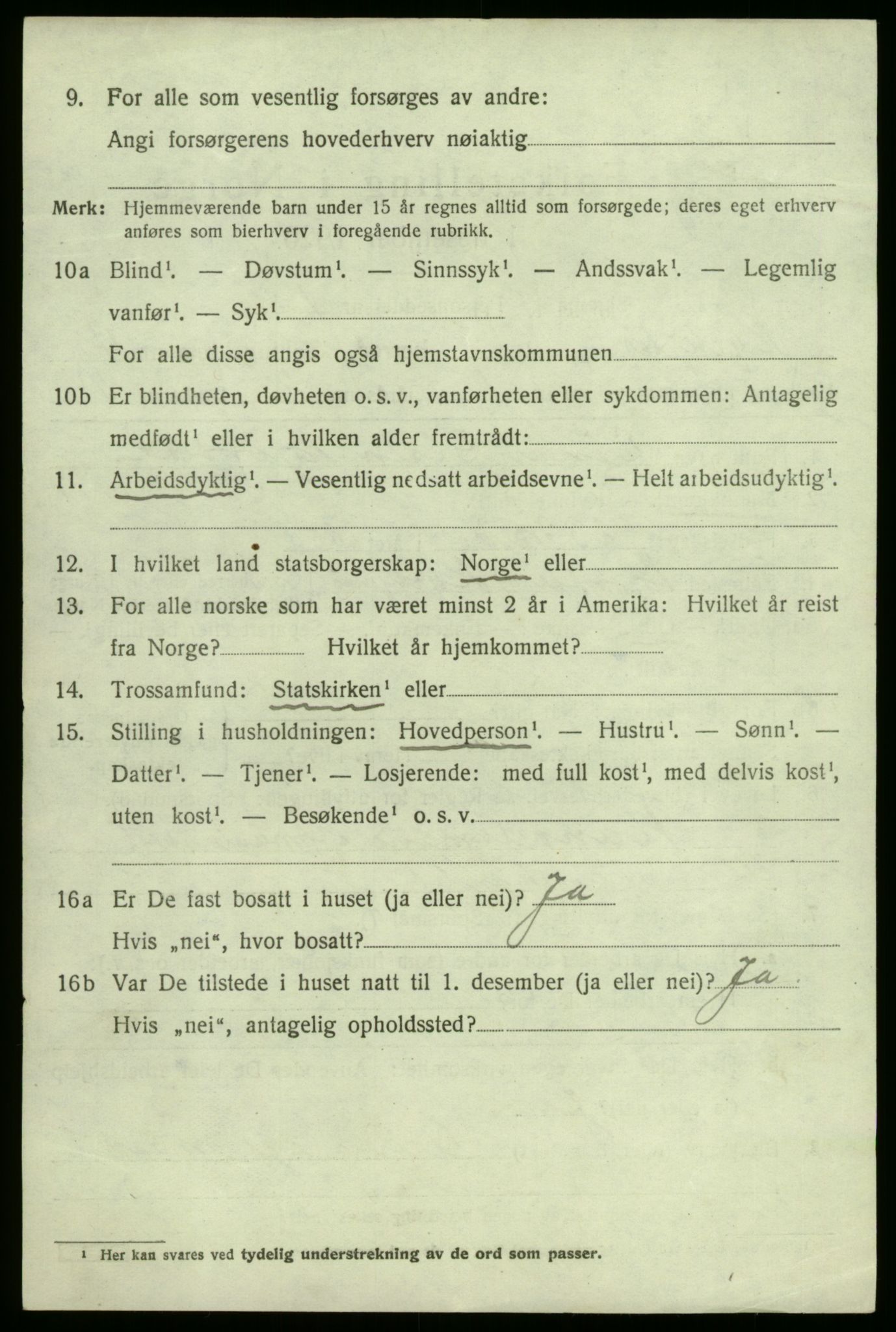 SAB, 1920 census for Kyrkjebø, 1920, p. 1240