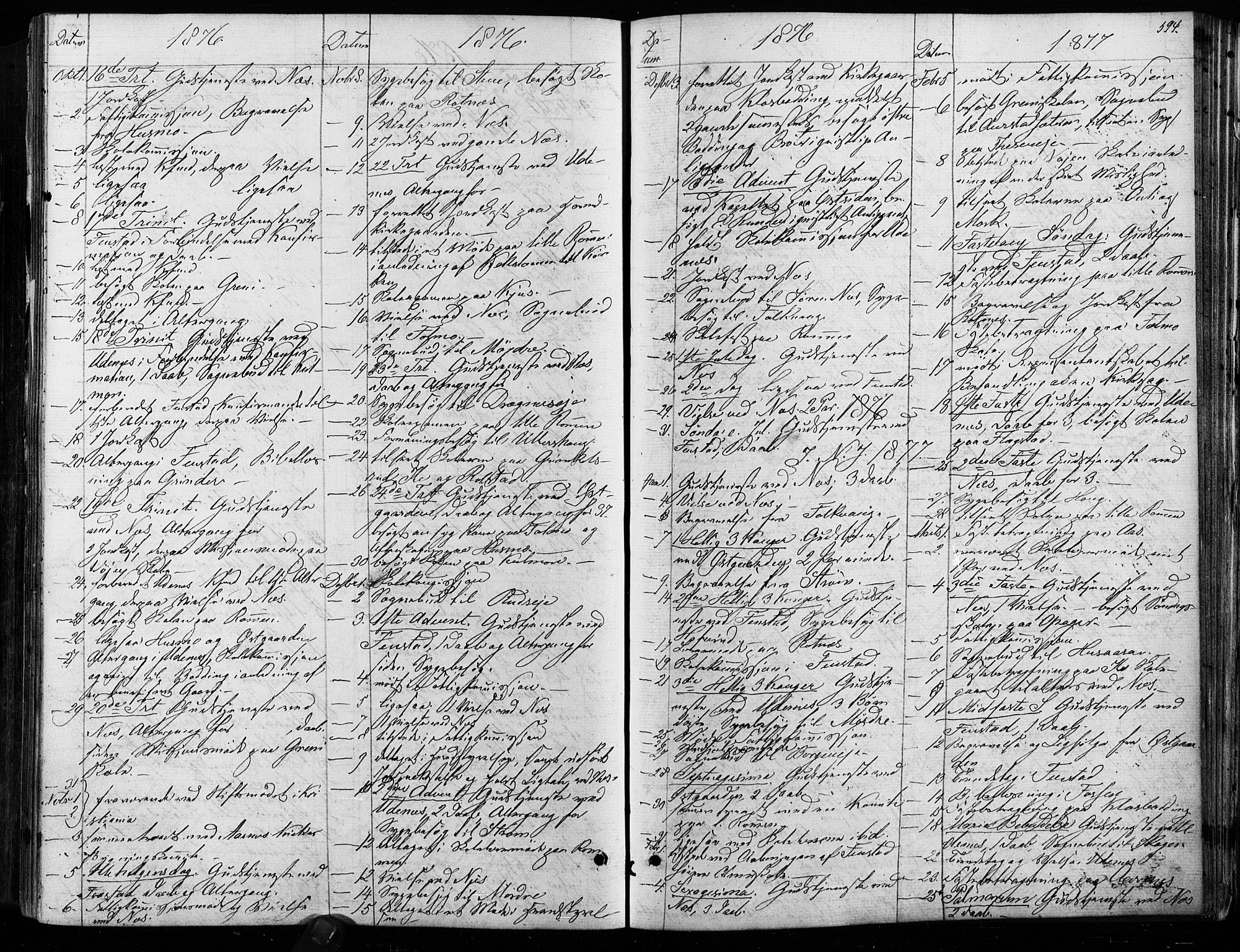 Nes prestekontor Kirkebøker, AV/SAO-A-10410/F/Fa/L0009: Parish register (official) no. I 9, 1875-1882, p. 594