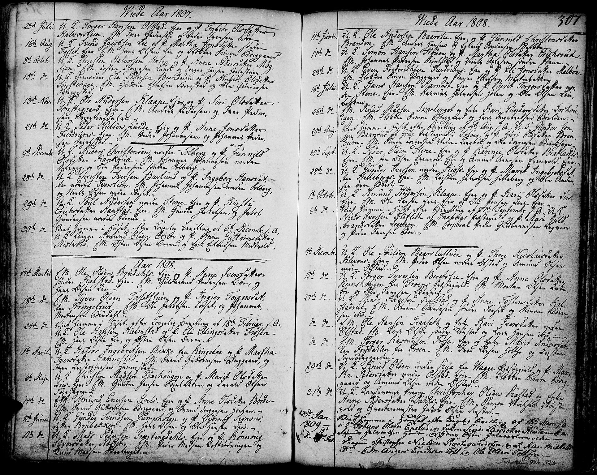 Gausdal prestekontor, AV/SAH-PREST-090/H/Ha/Haa/L0003: Parish register (official) no. 3, 1758-1809, p. 307