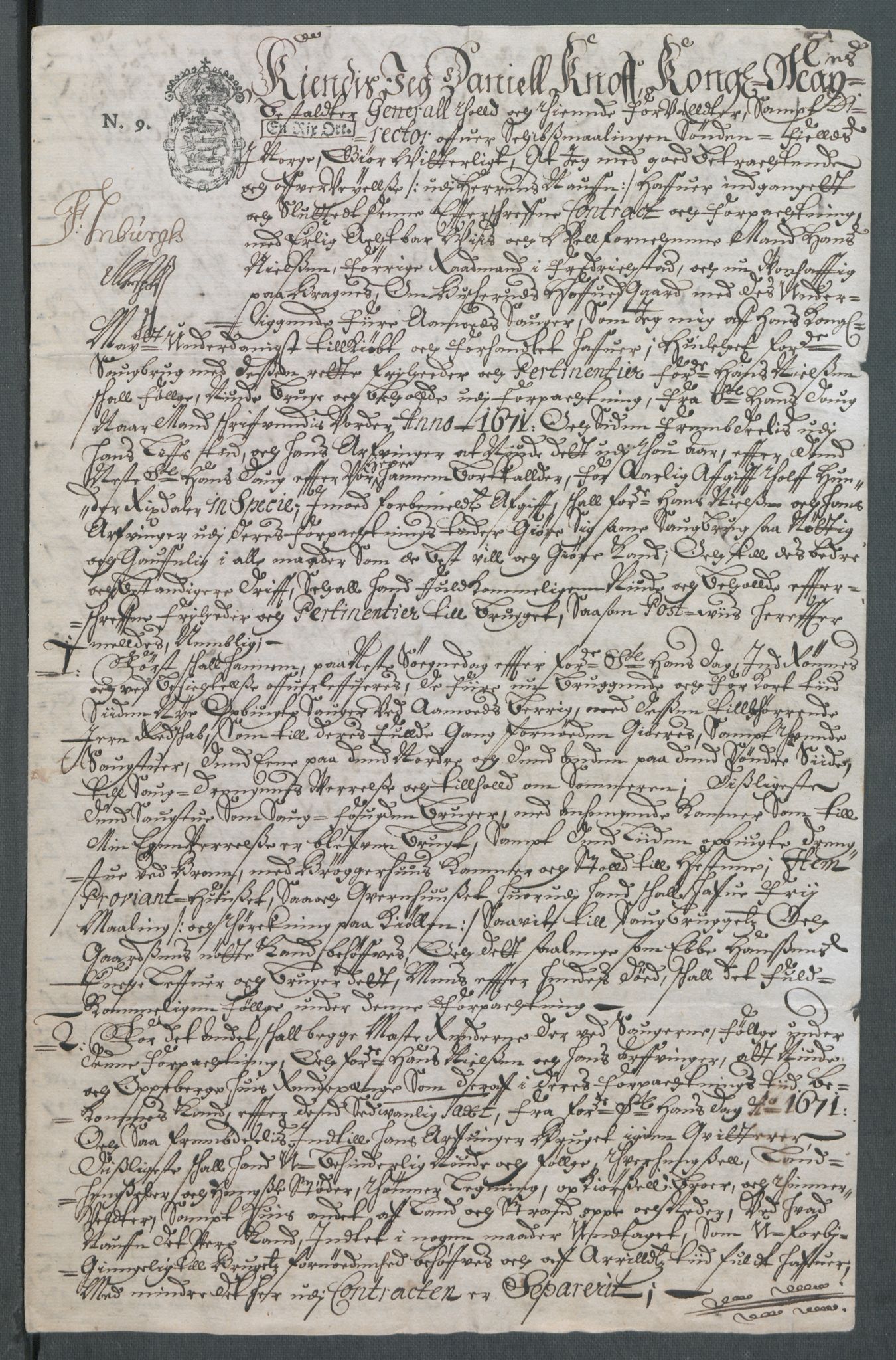 Riksarkivets diplomsamling, AV/RA-EA-5965/F02/L0171: Dokumenter, 1667-1670, p. 187