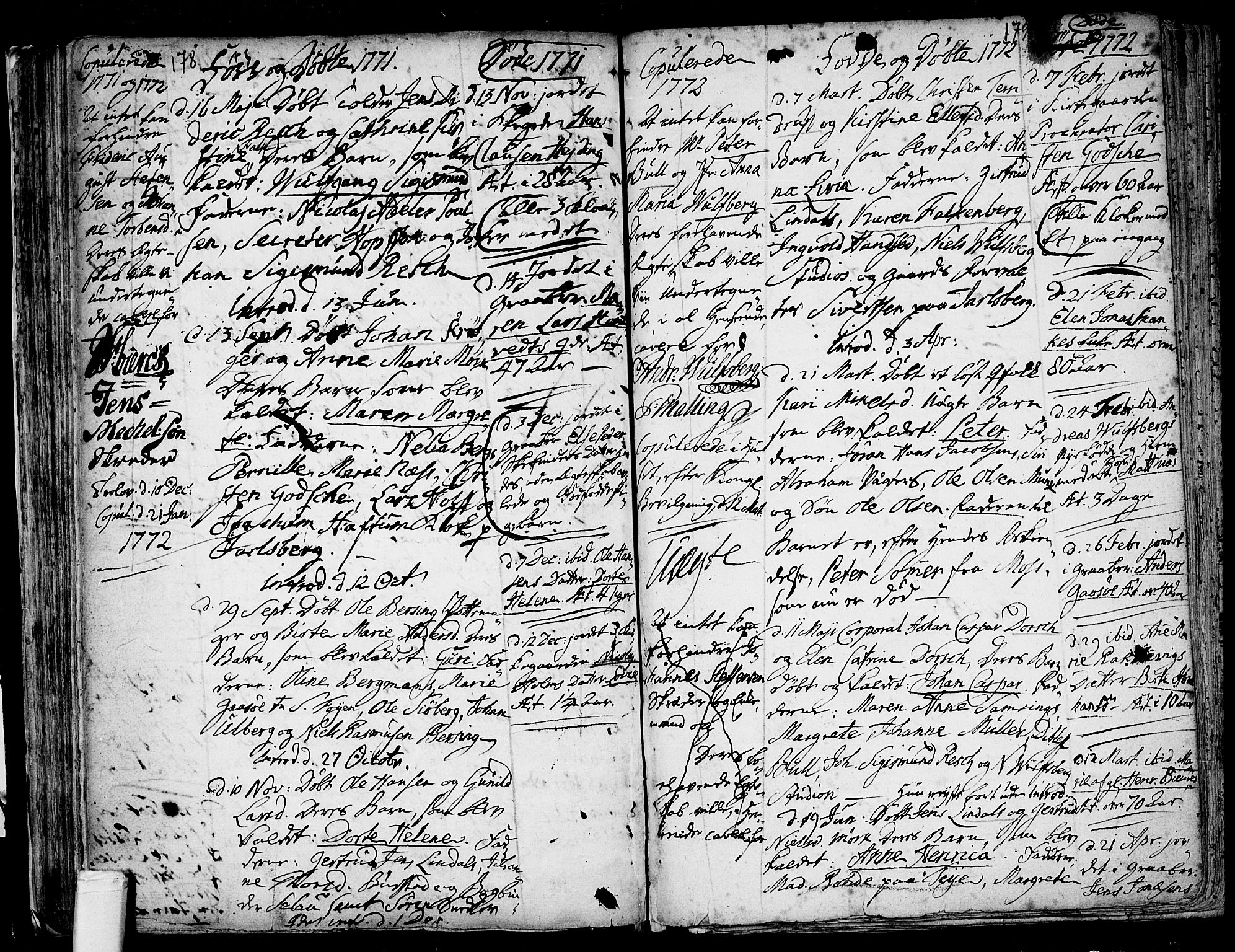 Tønsberg kirkebøker, AV/SAKO-A-330/F/Fb/L0001: Parish register (official) no. II 1, 1690-1796, p. 178-179