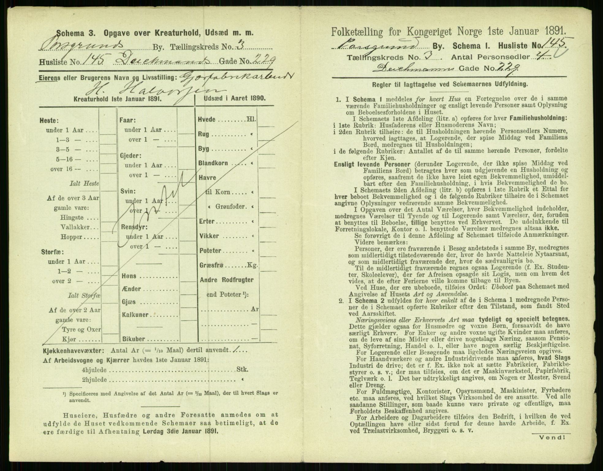 RA, 1891 census for 0805 Porsgrunn, 1891, p. 773