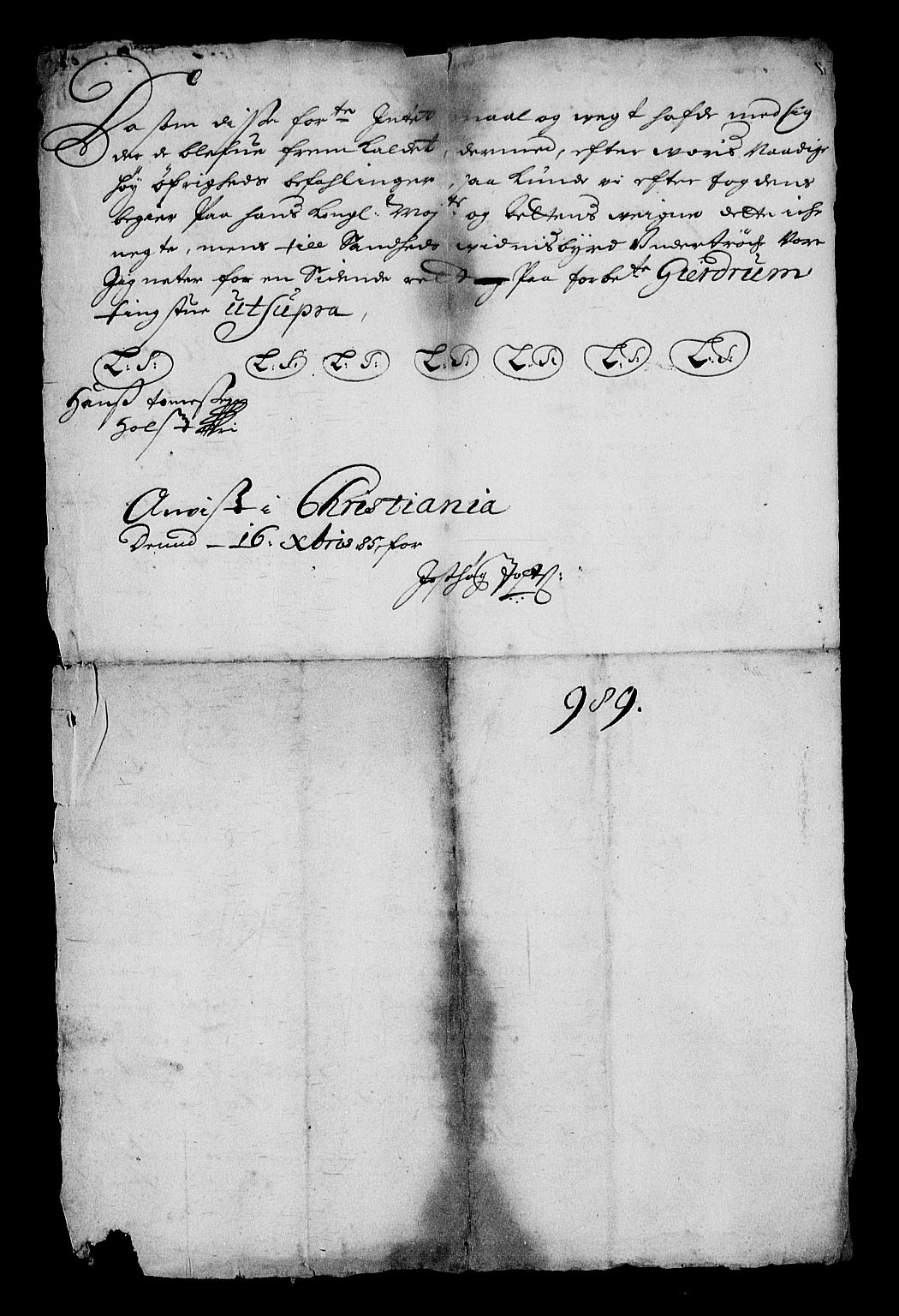 Stattholderembetet 1572-1771, RA/EA-2870/Af/L0001: Avskrifter av vedlegg til originale supplikker, nummerert i samsvar med supplikkbøkene, 1683-1687, p. 136