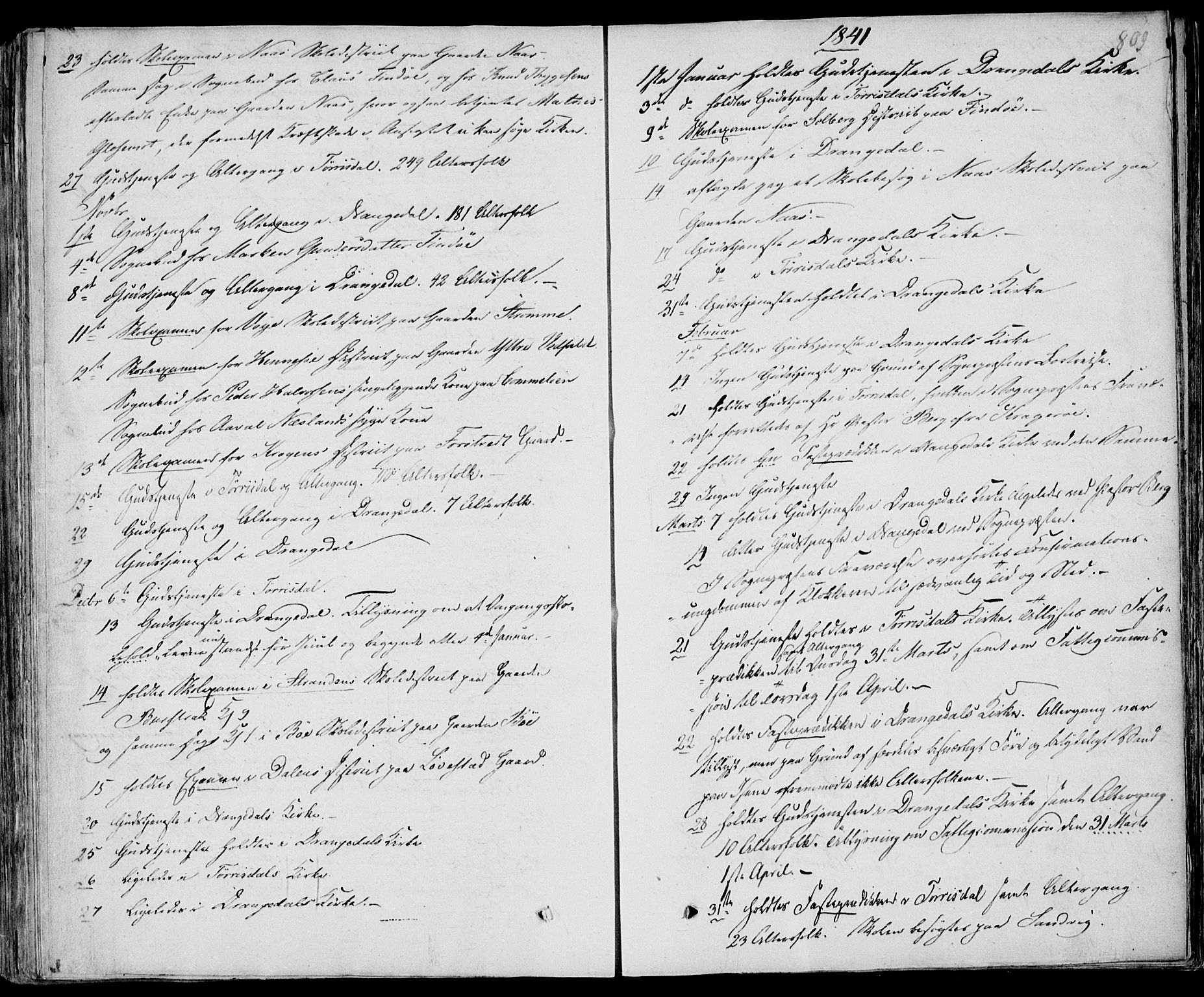 Drangedal kirkebøker, AV/SAKO-A-258/F/Fa/L0007b: Parish register (official) no. 7b, 1837-1856, p. 809