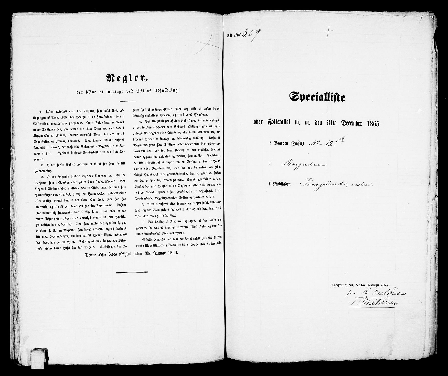 RA, 1865 census for Porsgrunn, 1865, p. 735