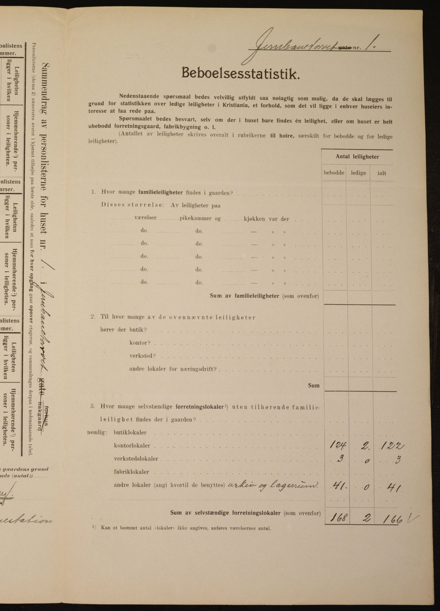 OBA, Municipal Census 1910 for Kristiania, 1910, p. 45599