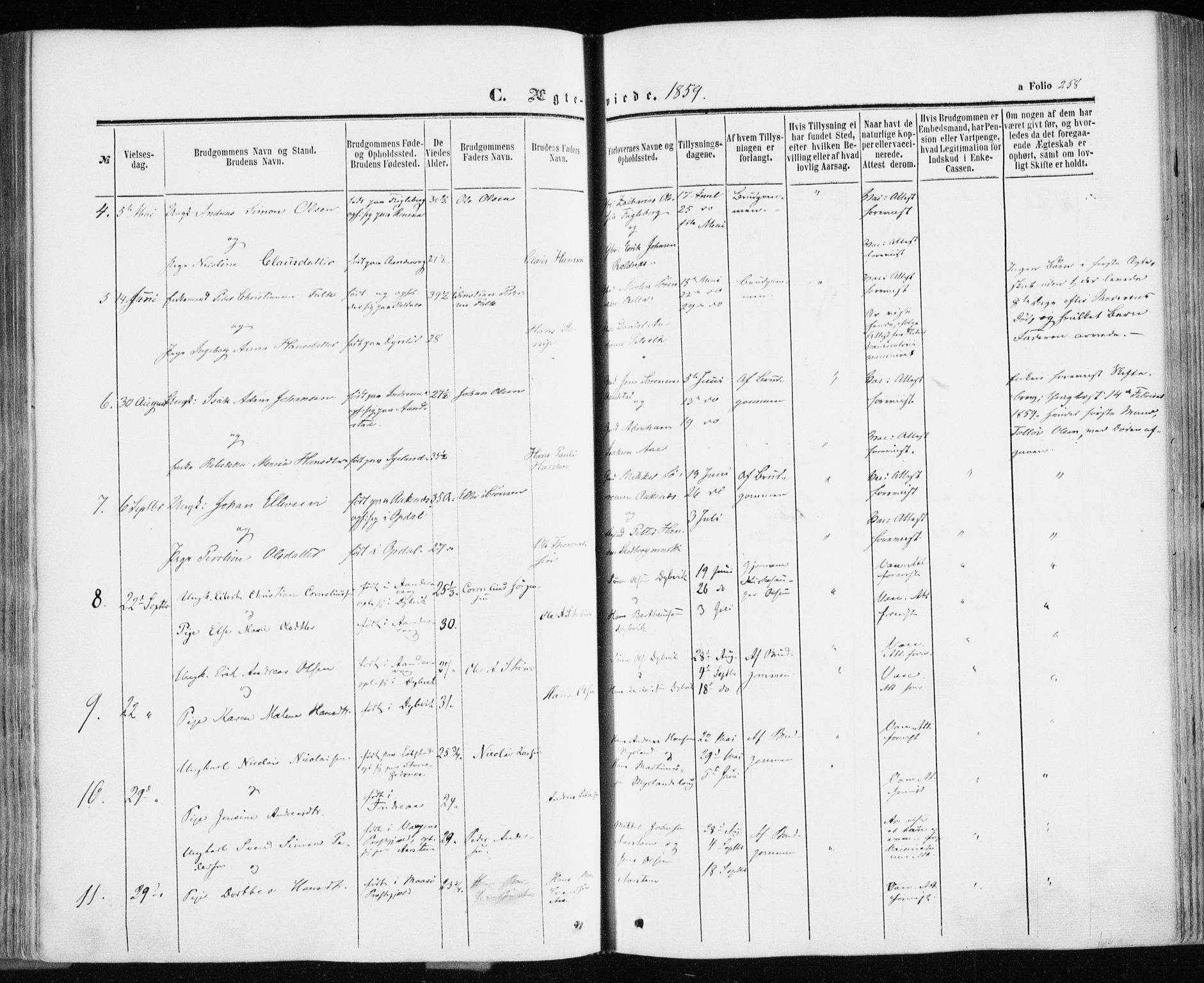 Ibestad sokneprestembete, AV/SATØ-S-0077/H/Ha/Haa/L0009kirke: Parish register (official) no. 9, 1859-1868, p. 258