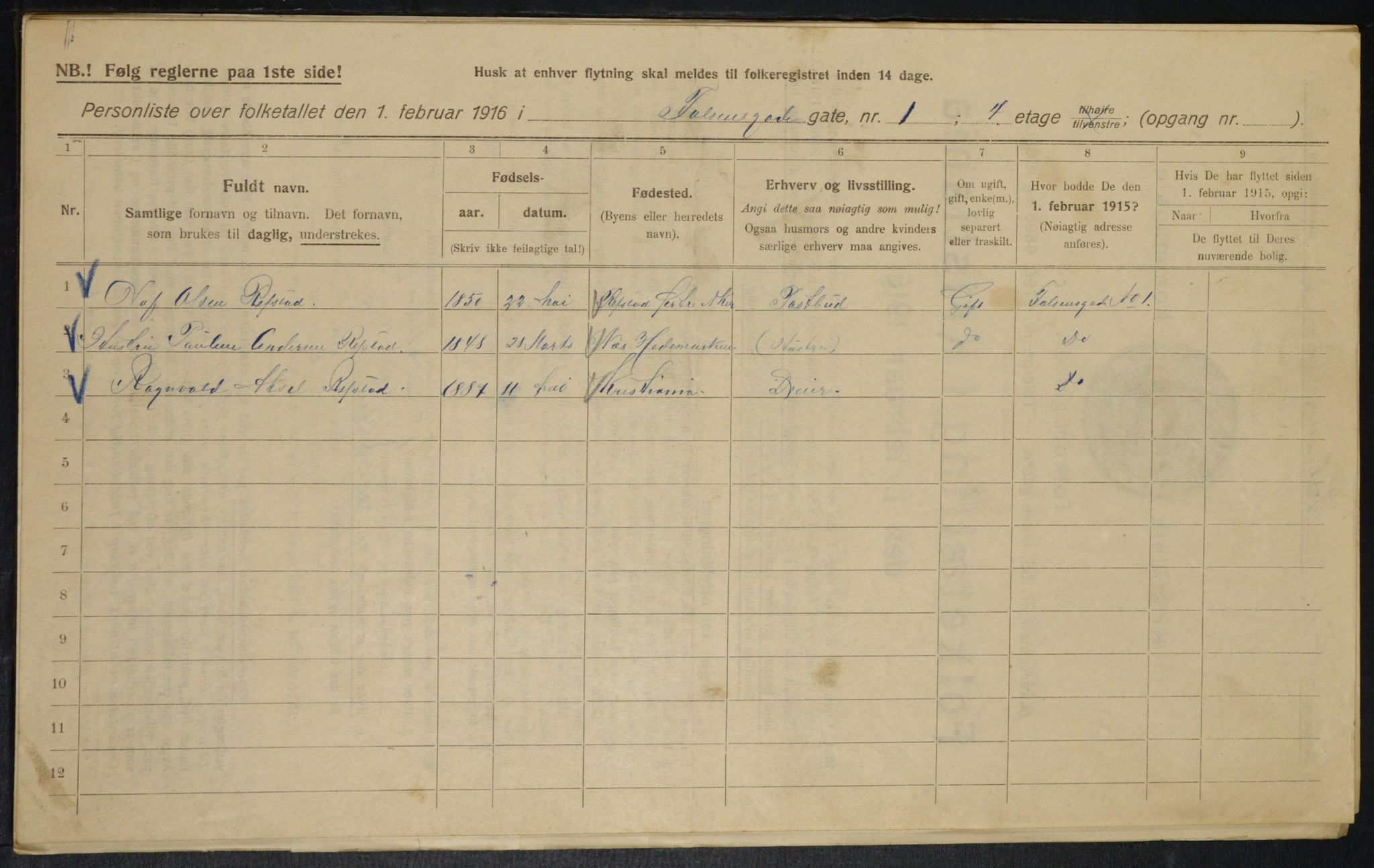 OBA, Municipal Census 1916 for Kristiania, 1916, p. 23638