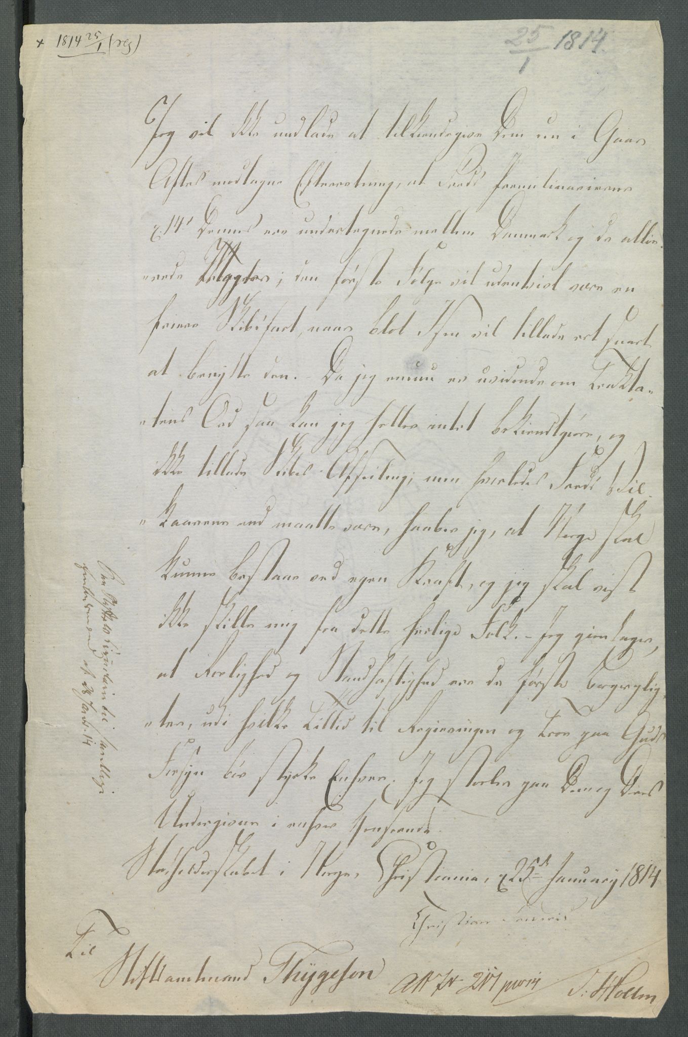 Forskjellige samlinger, Historisk-kronologisk samling, AV/RA-EA-4029/G/Ga/L0009A: Historisk-kronologisk samling. Dokumenter fra januar og ut september 1814. , 1814, p. 6