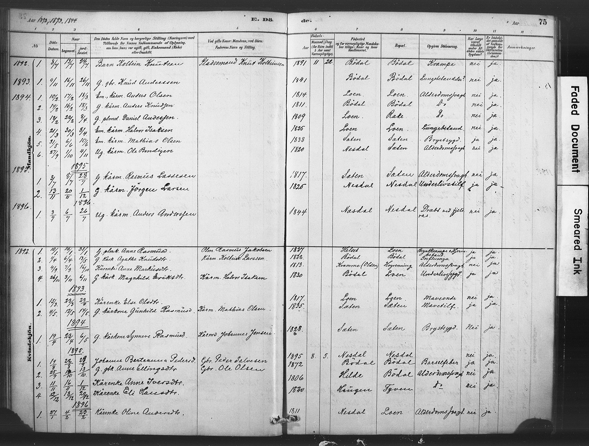 Stryn Sokneprestembete, AV/SAB-A-82501: Parish register (official) no. C 1, 1878-1907, p. 75