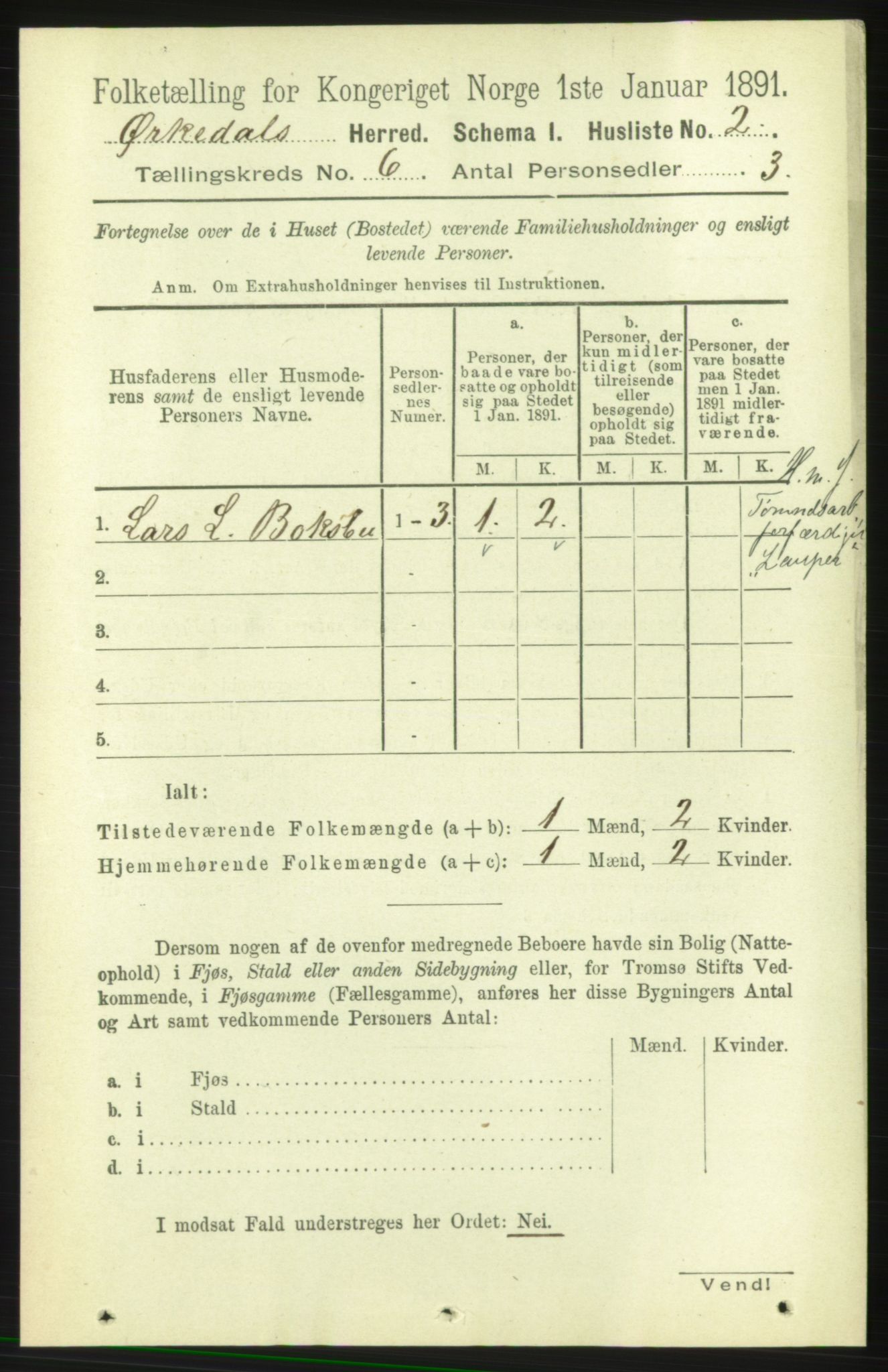 RA, 1891 census for 1638 Orkdal, 1891, p. 2768