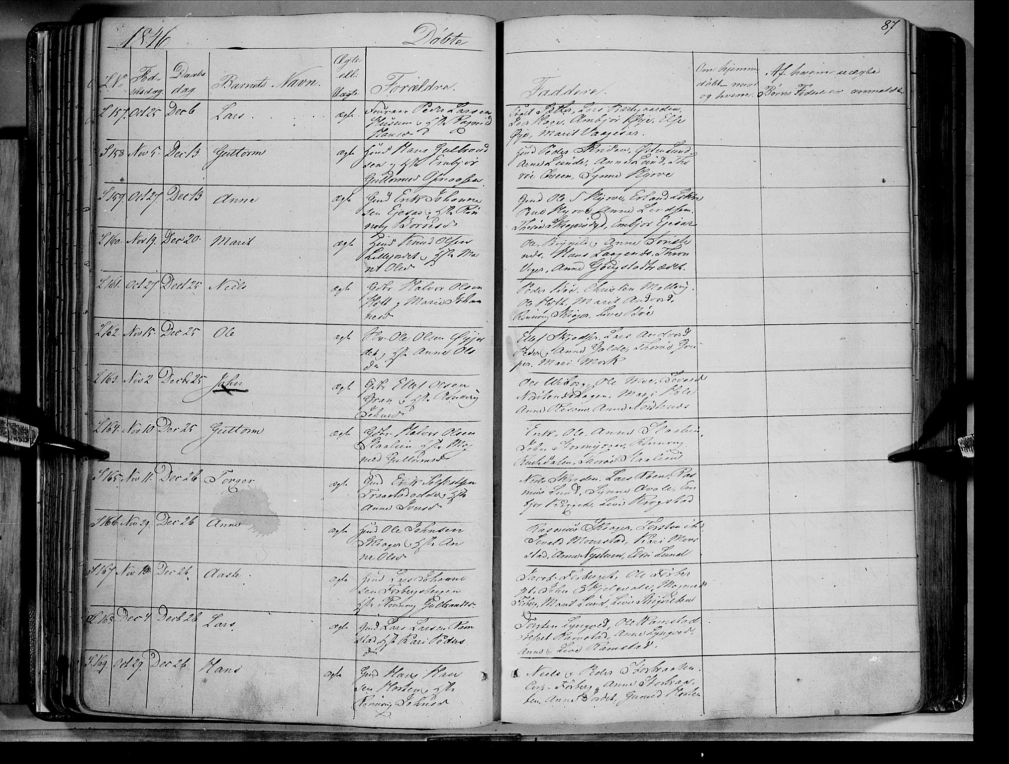 Lom prestekontor, SAH/PREST-070/K/L0006: Parish register (official) no. 6A, 1837-1863, p. 87