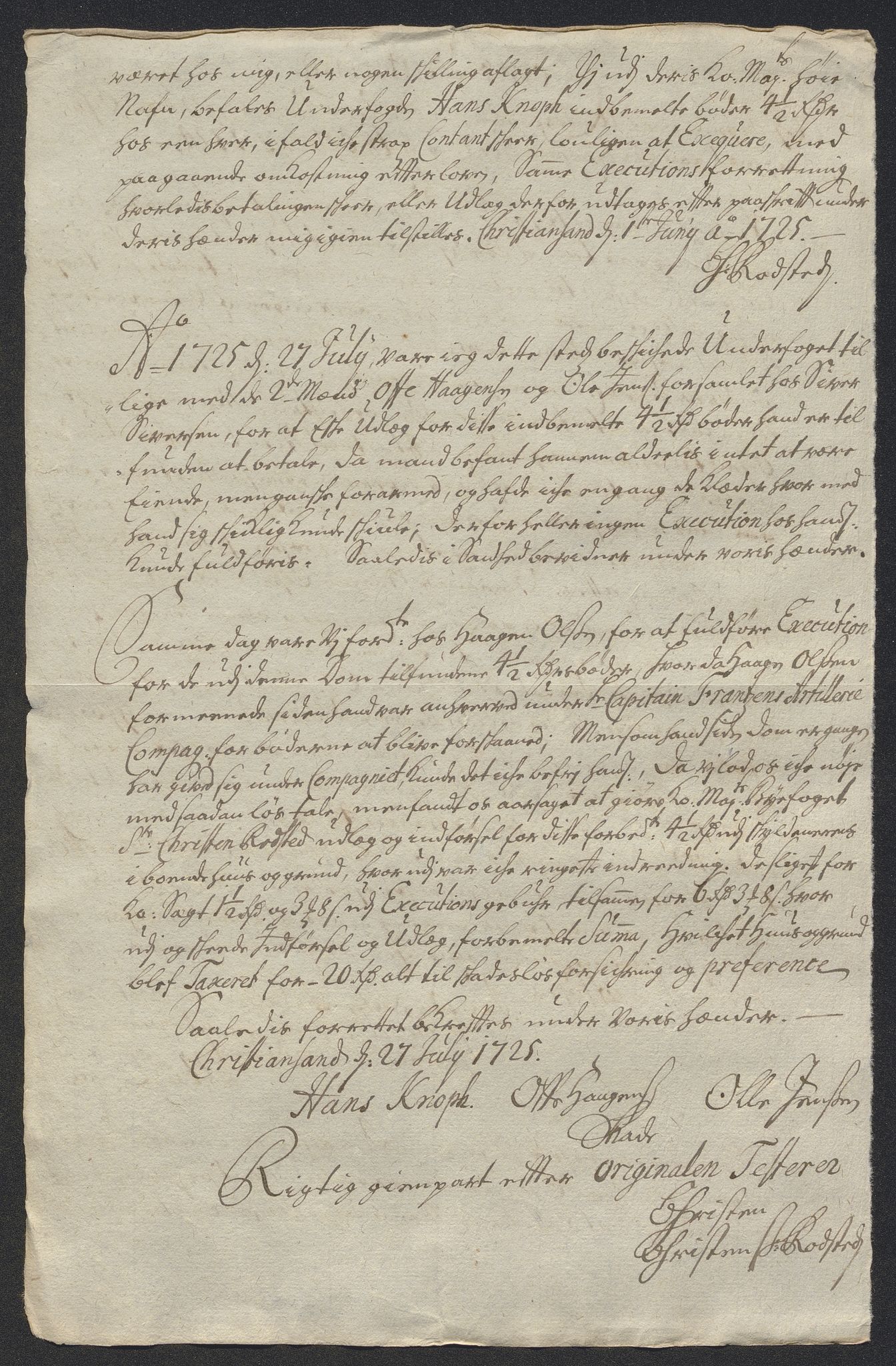 Rentekammeret inntil 1814, Reviderte regnskaper, Byregnskaper, RA/EA-4066/R/Rm/L0286: [M19] Sikt og sakefall, 1719-1727, p. 364