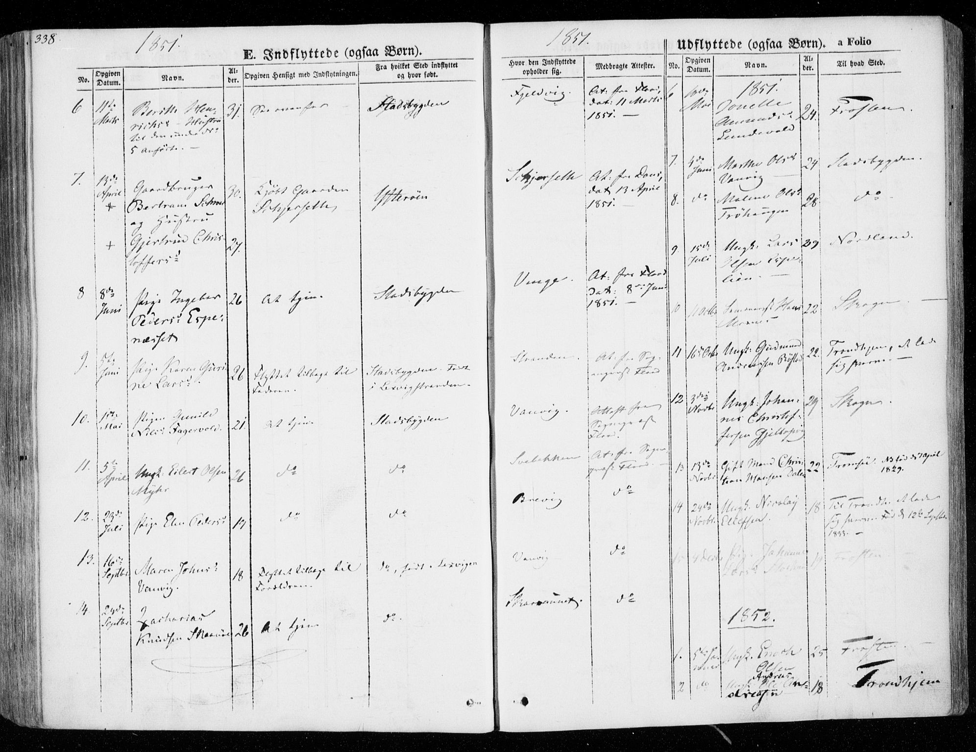 Ministerialprotokoller, klokkerbøker og fødselsregistre - Nord-Trøndelag, SAT/A-1458/701/L0007: Parish register (official) no. 701A07 /1, 1842-1854, p. 338