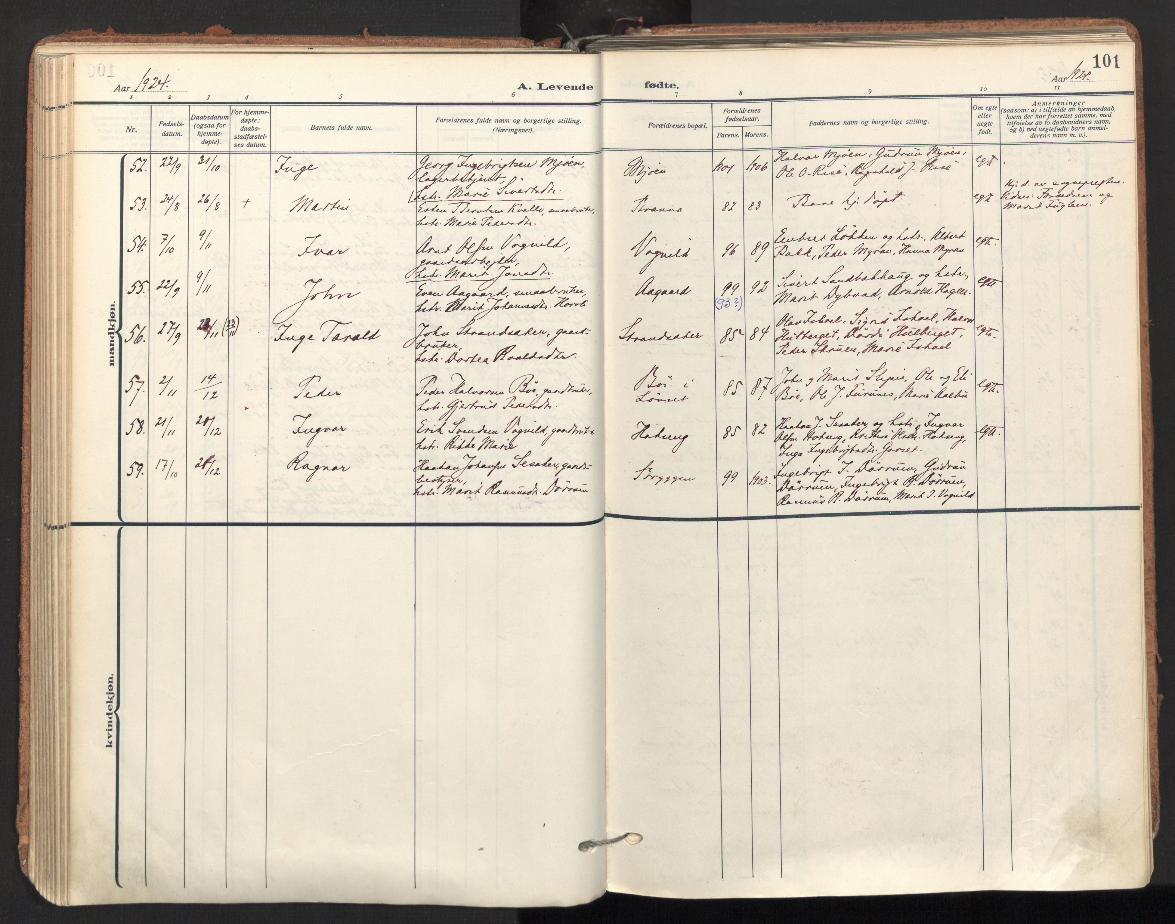 Ministerialprotokoller, klokkerbøker og fødselsregistre - Sør-Trøndelag, SAT/A-1456/678/L0909: Parish register (official) no. 678A17, 1912-1930, p. 101