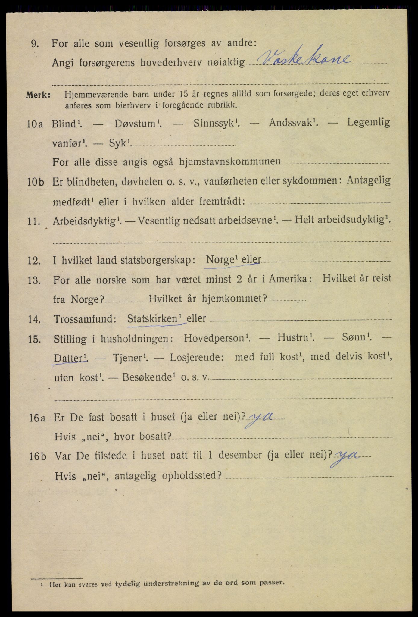 SAH, 1920 census for Hamar, 1920, p. 8686
