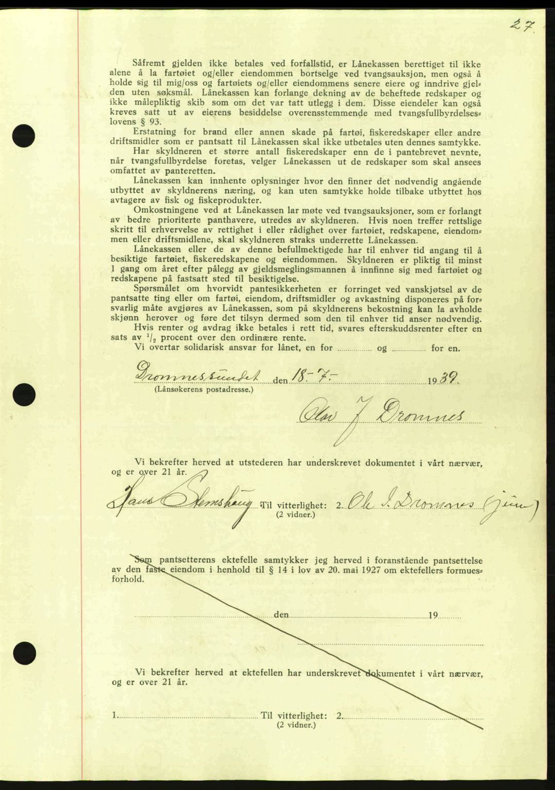 Nordmøre sorenskriveri, AV/SAT-A-4132/1/2/2Ca: Mortgage book no. B86, 1939-1940, Diary no: : 2626/1939