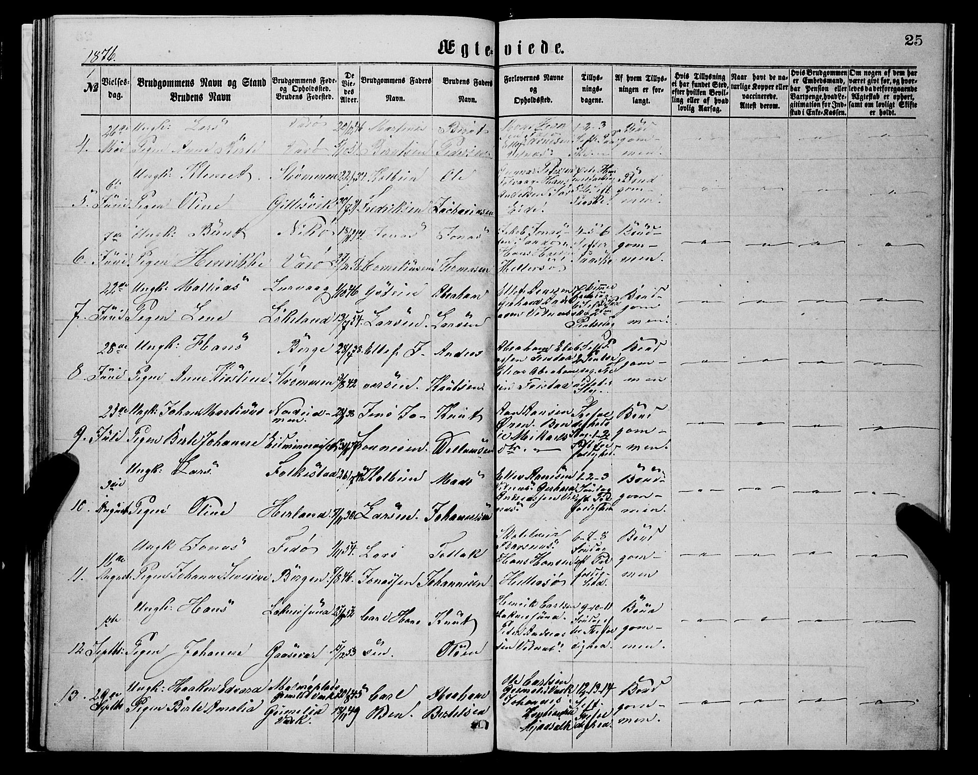 Askvoll sokneprestembete, AV/SAB-A-79501/H/Haa/Haaa/L0014: Parish register (official) no. A 14, 1868-1878, p. 25