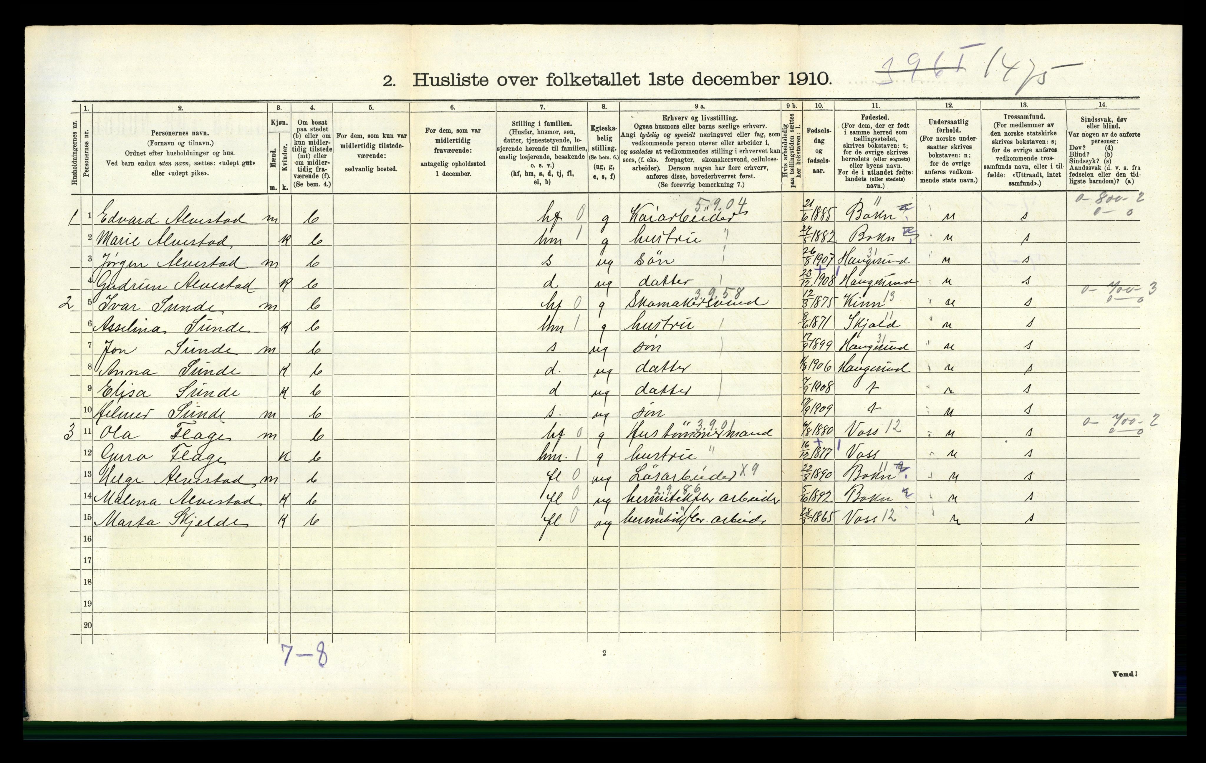 RA, 1910 census for Skåre, 1910, p. 1223