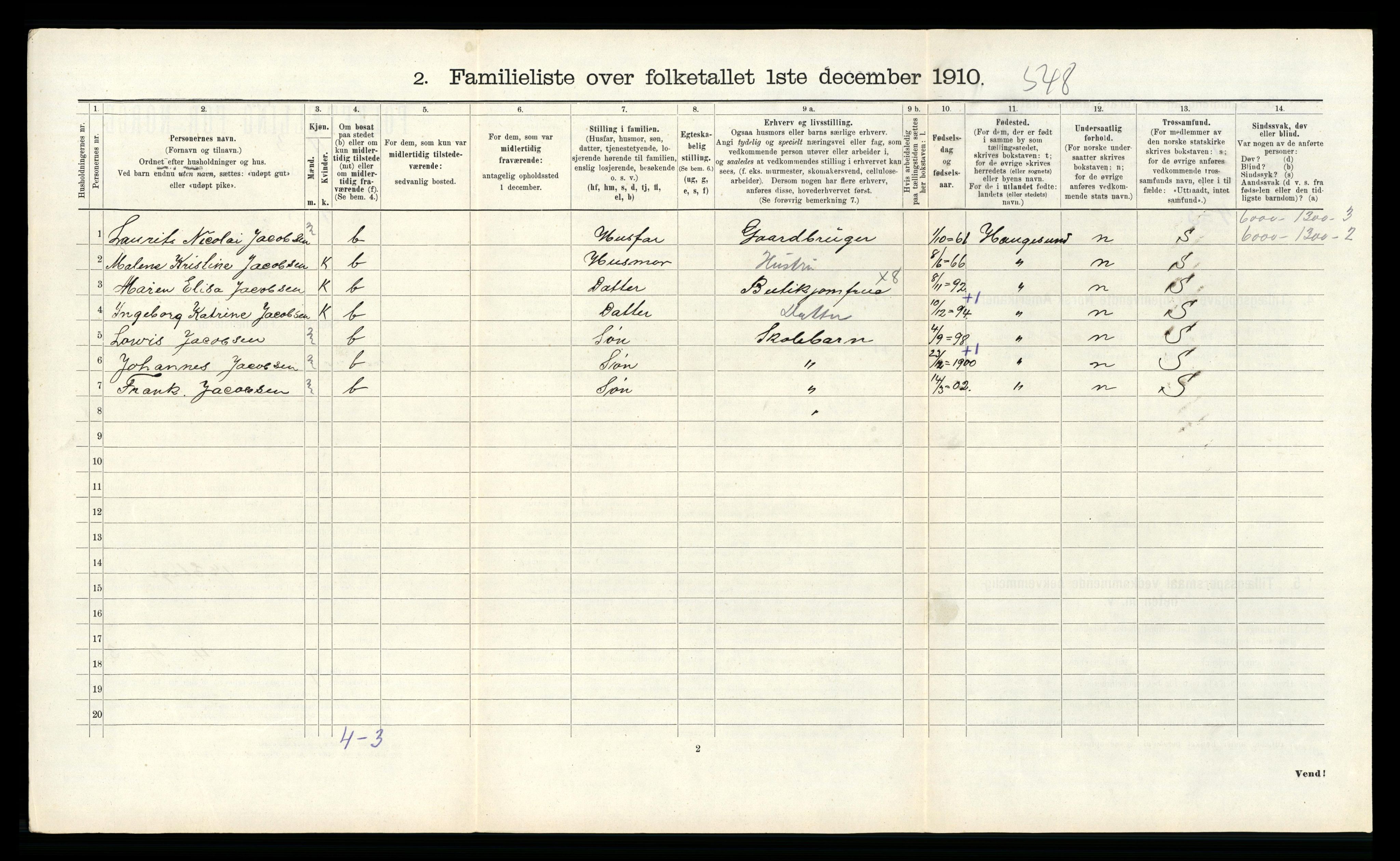 RA, 1910 census for Haugesund, 1910, p. 4995