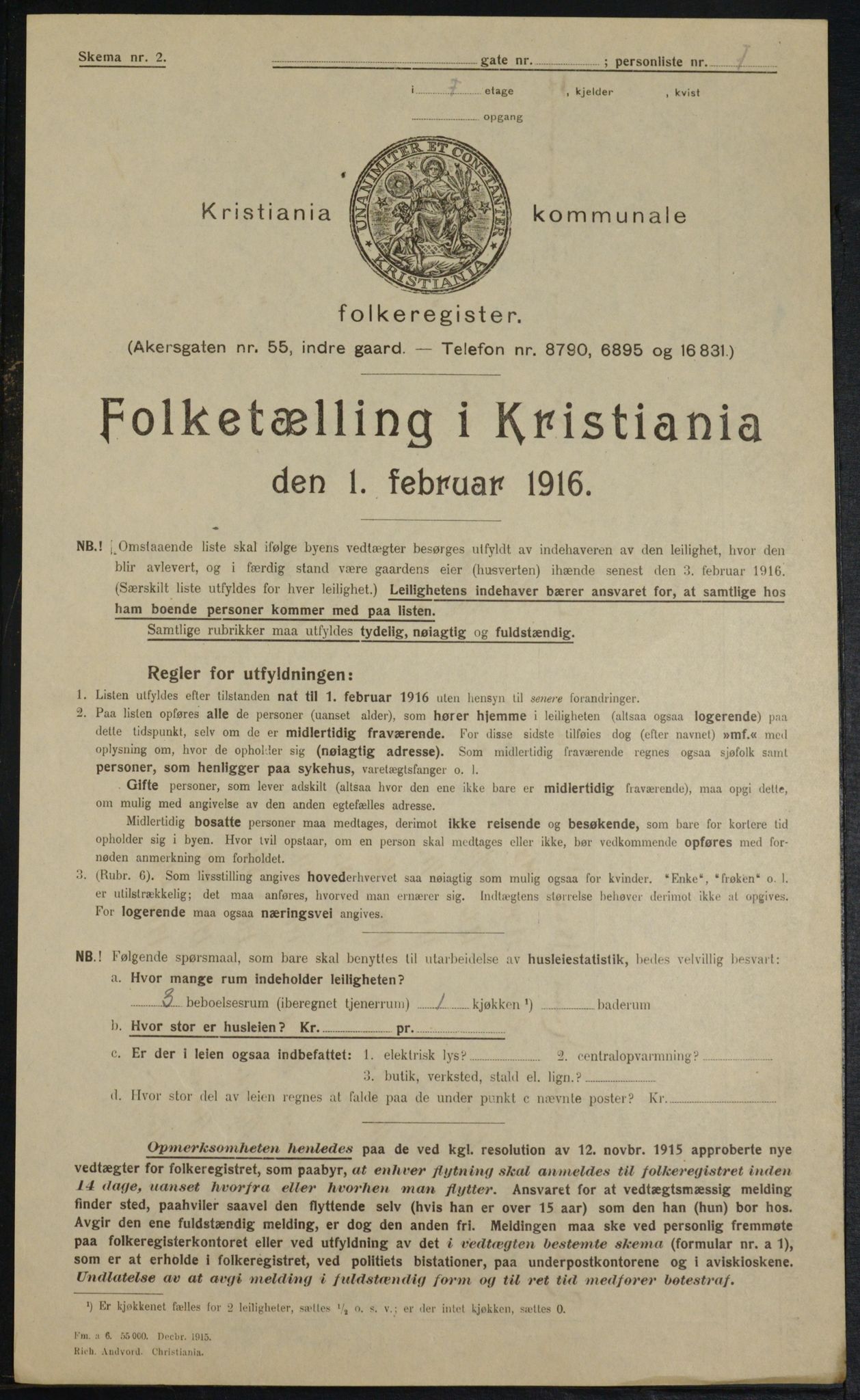 OBA, Municipal Census 1916 for Kristiania, 1916, p. 23296