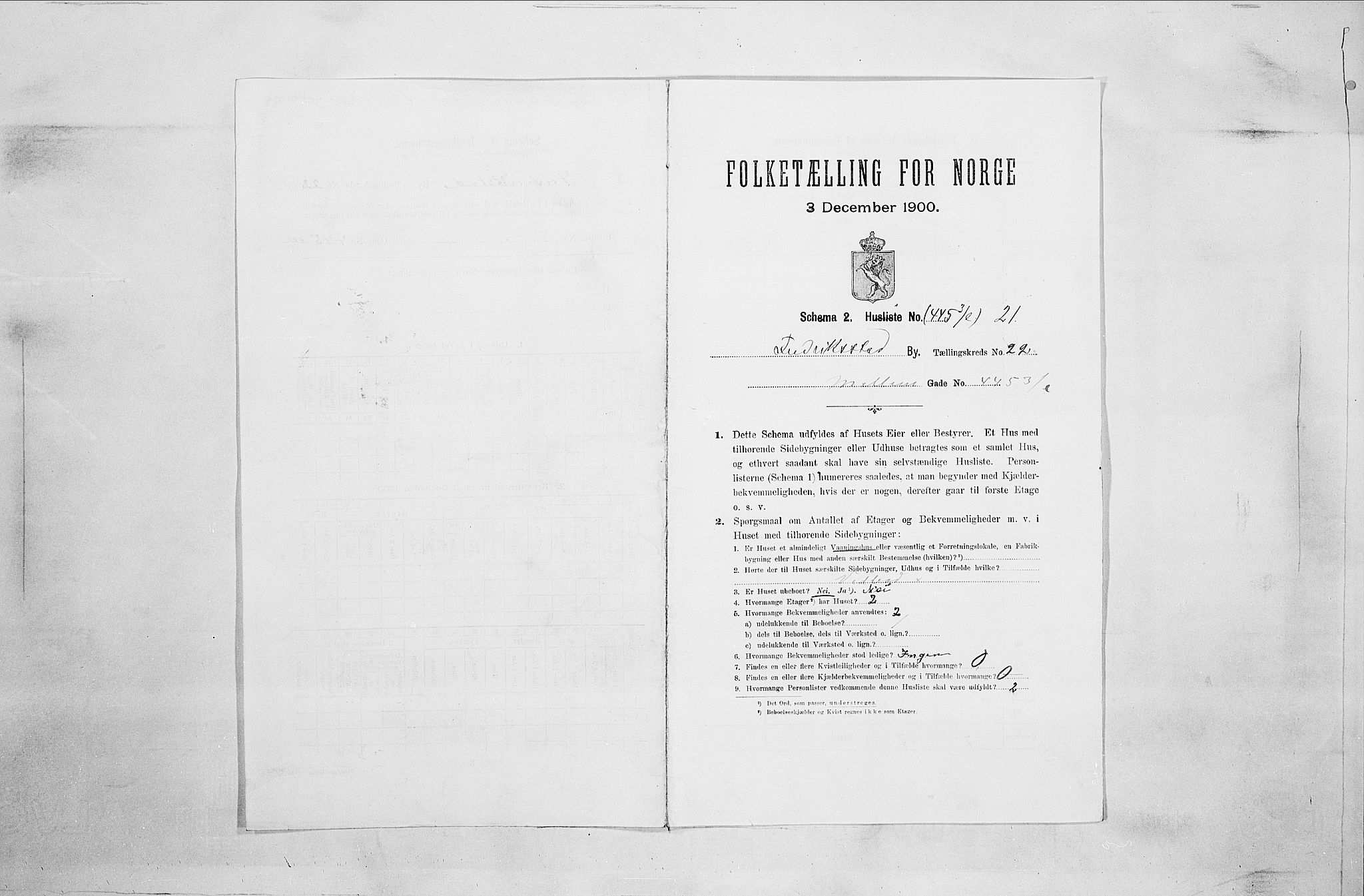 SAO, 1900 census for Fredrikstad, 1900