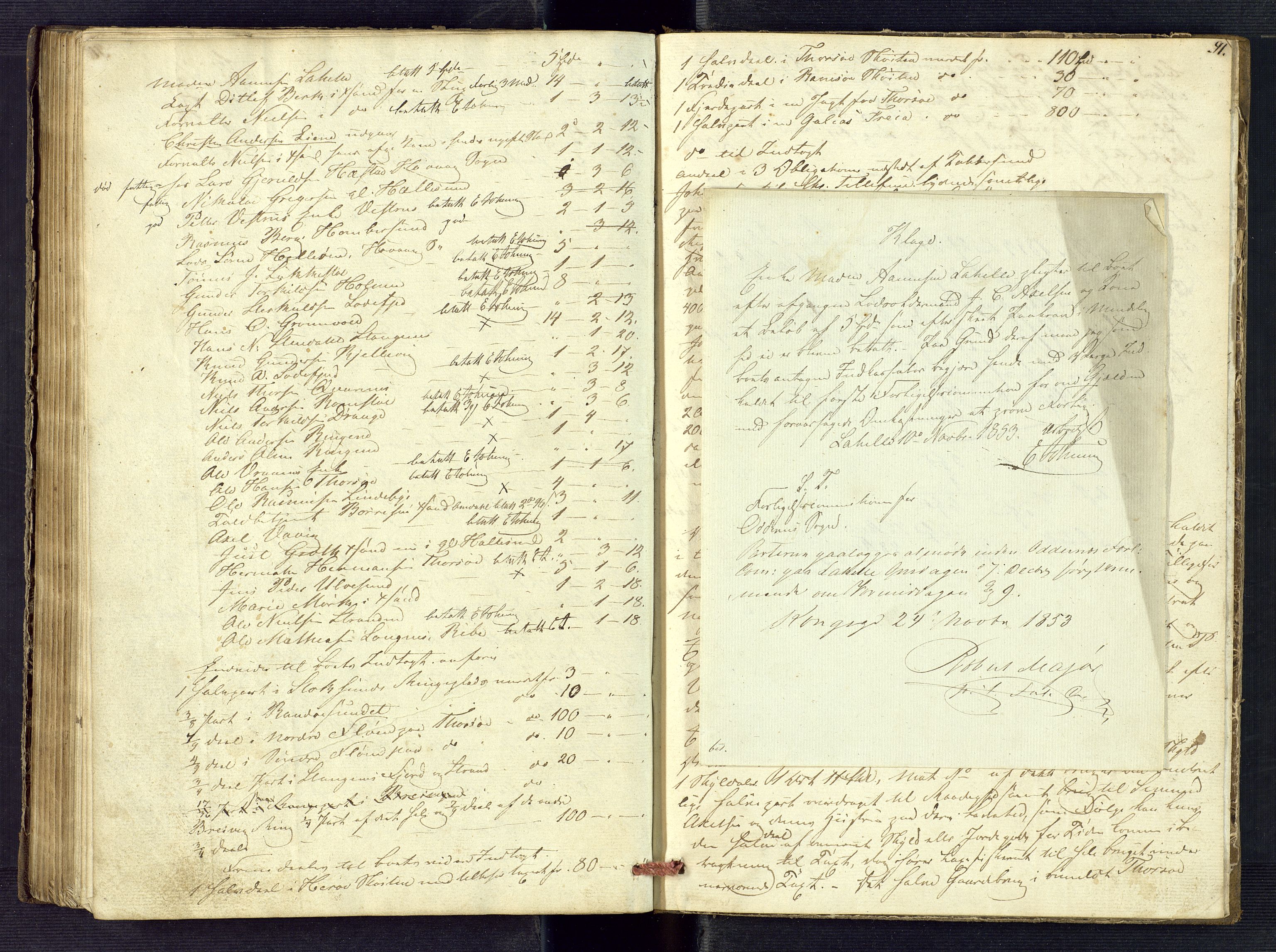 Torridal sorenskriveri, AV/SAK-1221-0012/H/Hc/L0001: Skifteregistreringsprotokoll Oddernes nr. 1, 1846-1853, p. 91